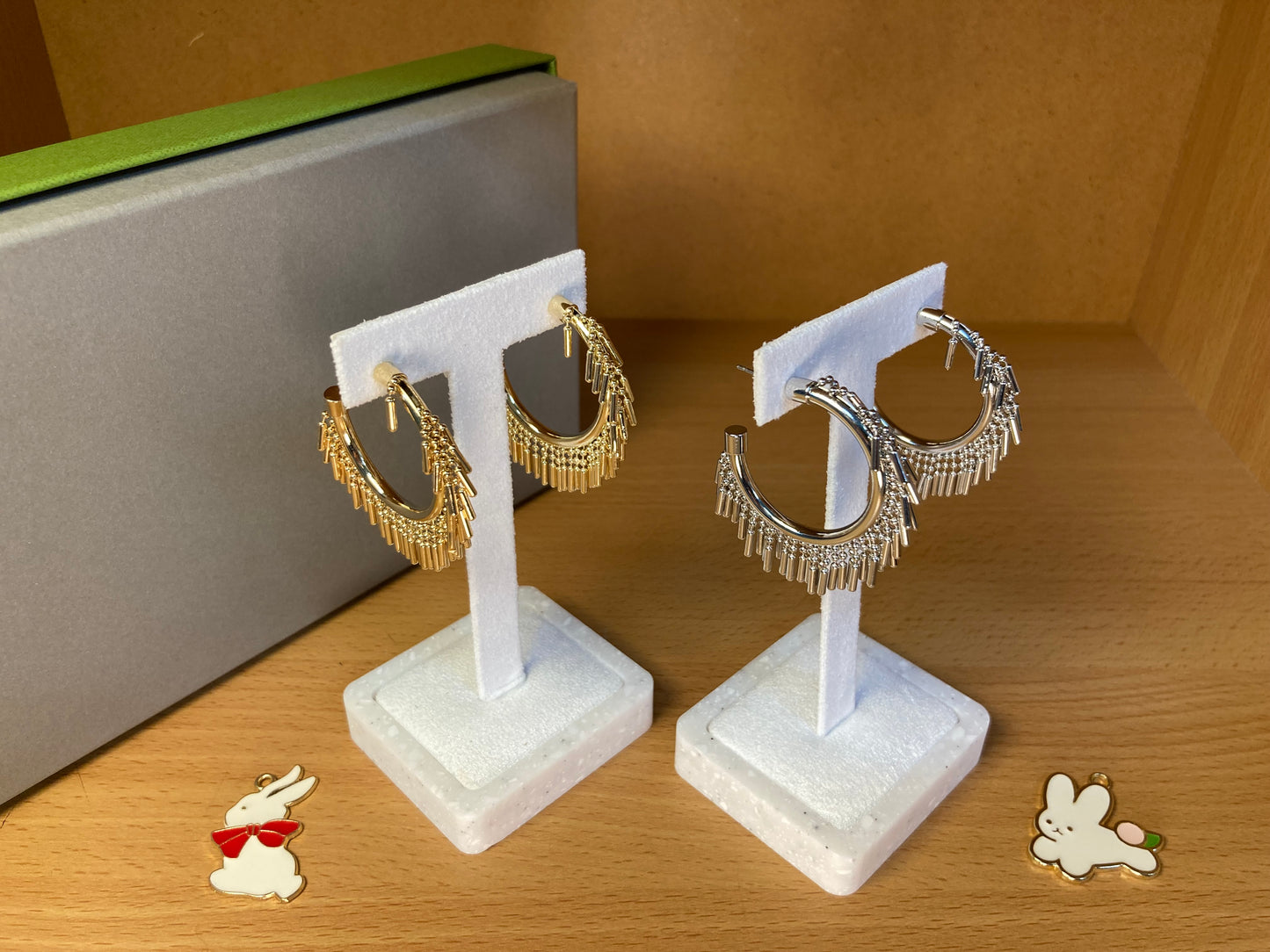 Tiny Treasures Seoul - Fringe Hoop Earrings (Gold)