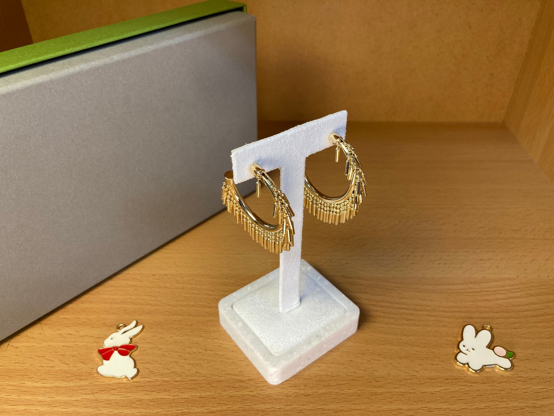 Tiny Treasures Seoul - Fringe Hoop Earrings (Gold)