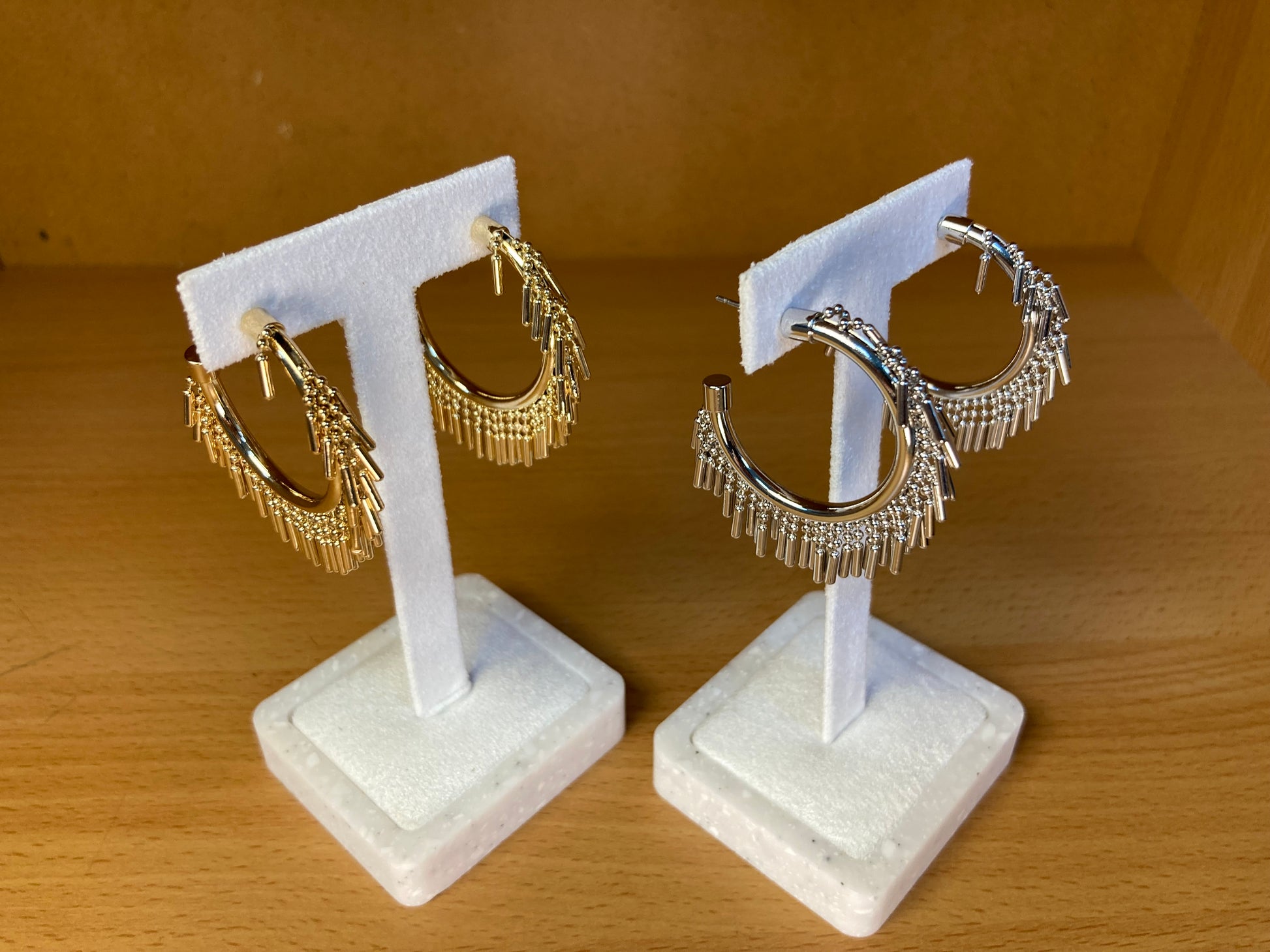 Tiny Treasures Seoul - Fringe Hoop Earrings (Gold)