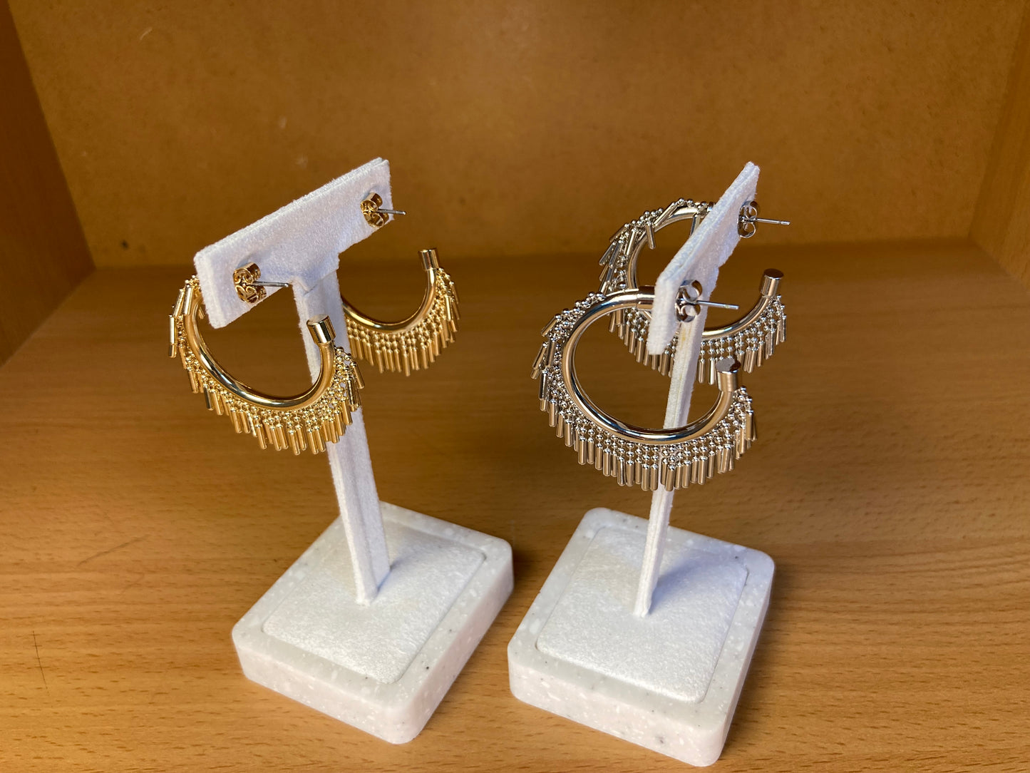 Tiny Treasures Seoul - Fringe Hoop Earrings (Silver)
