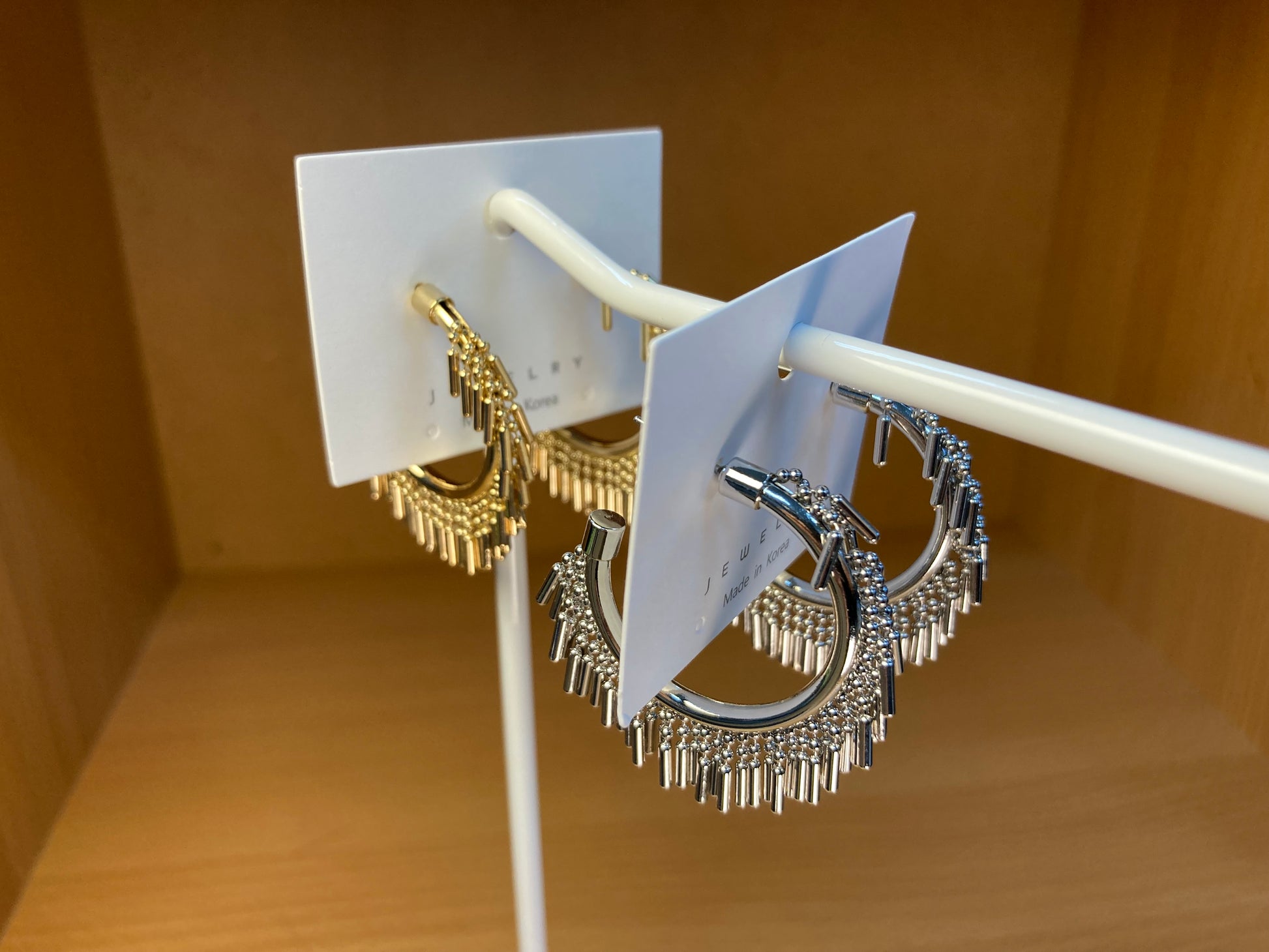 Tiny Treasures Seoul - Fringe Hoop Earrings (Silver)