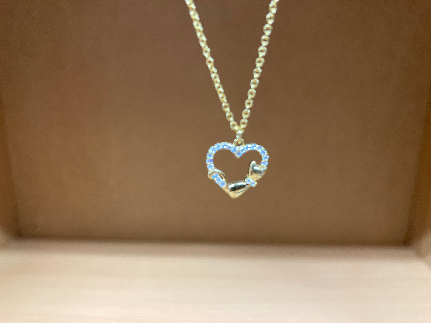 Tiny Treasures Seoul - Heart & Cat Necklace (Gold) 