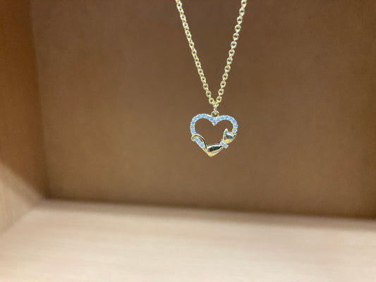 Tiny Treasures Seoul - Heart & Cat Necklace (Gold) 13