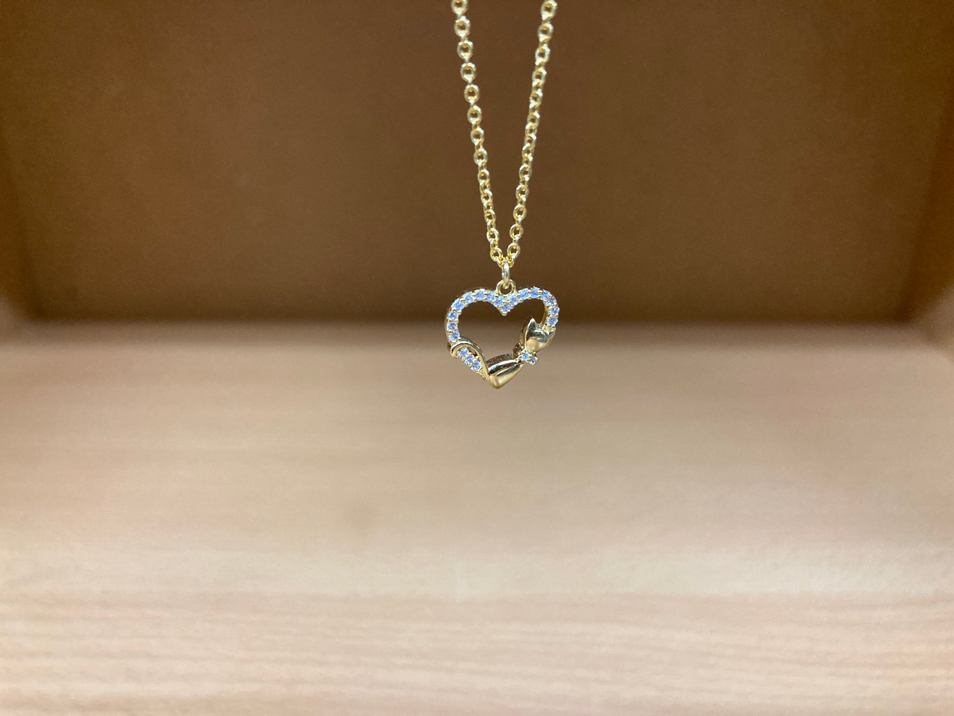 Tiny Treasures Seoul - Heart & Cat Necklace (Gold) 4