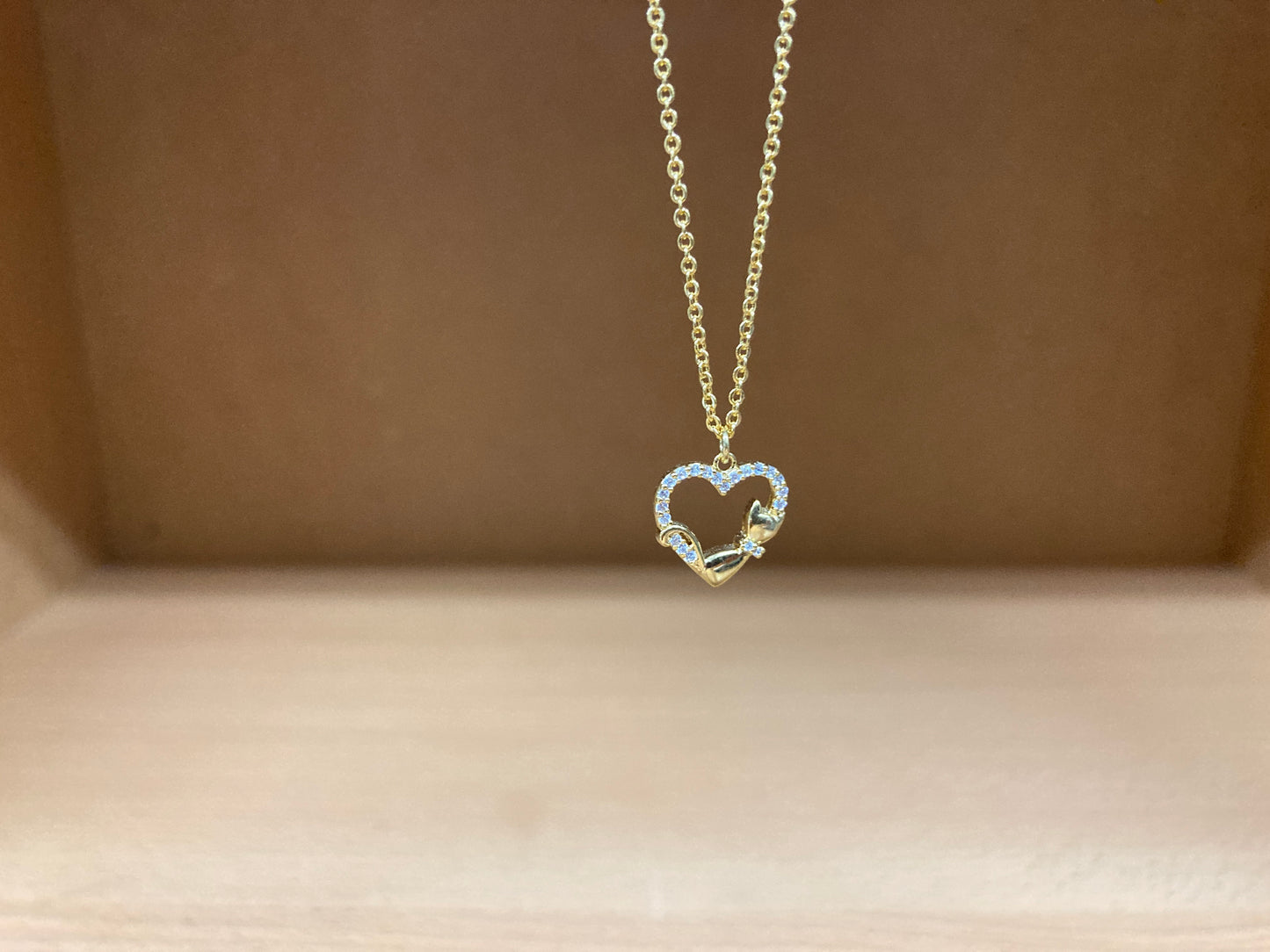 Tiny Treasures Seoul - Heart & Cat Necklace (Gold) 5