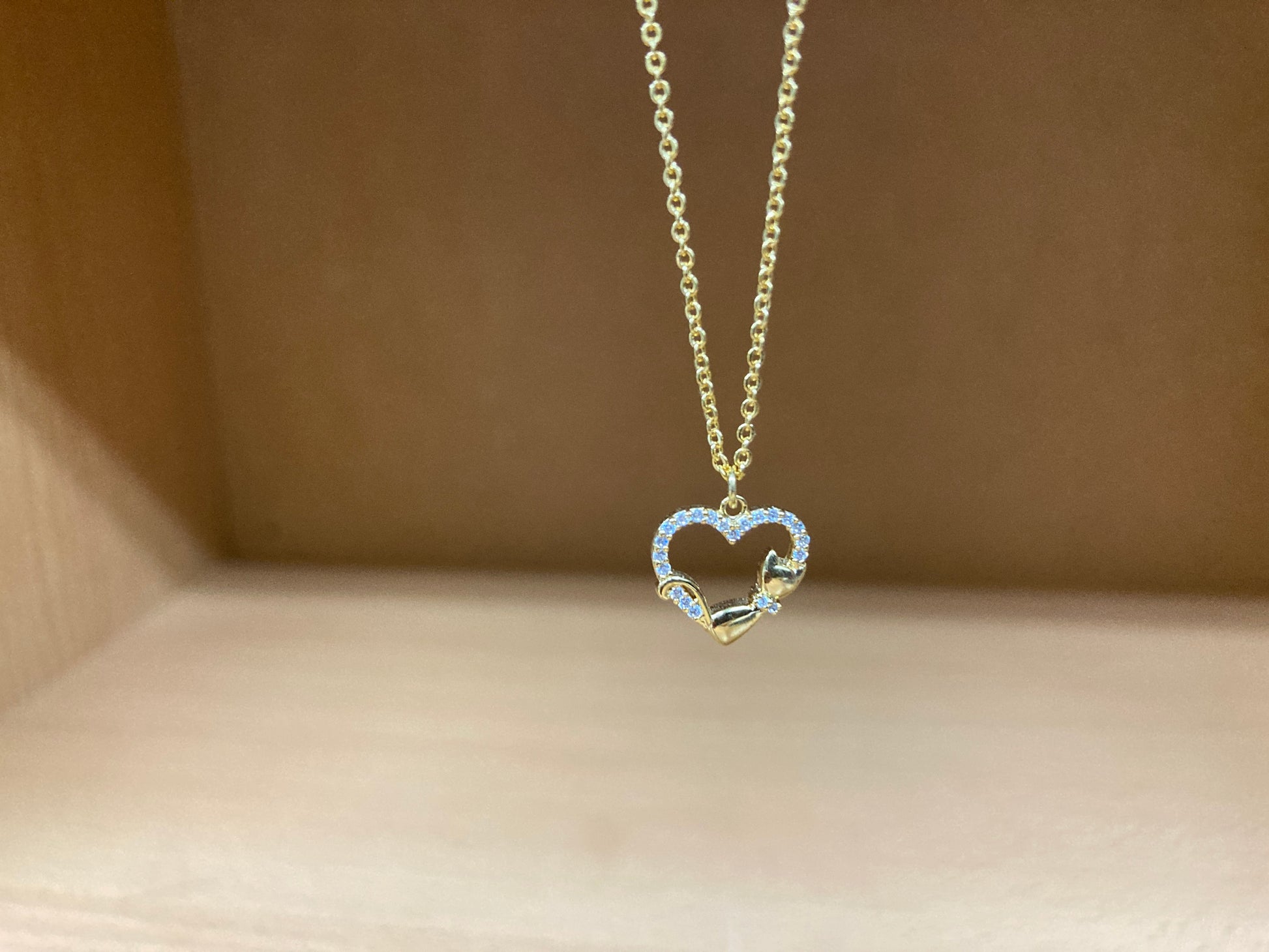 Tiny Treasures Seoul - Heart & Cat Necklace (Gold) 7