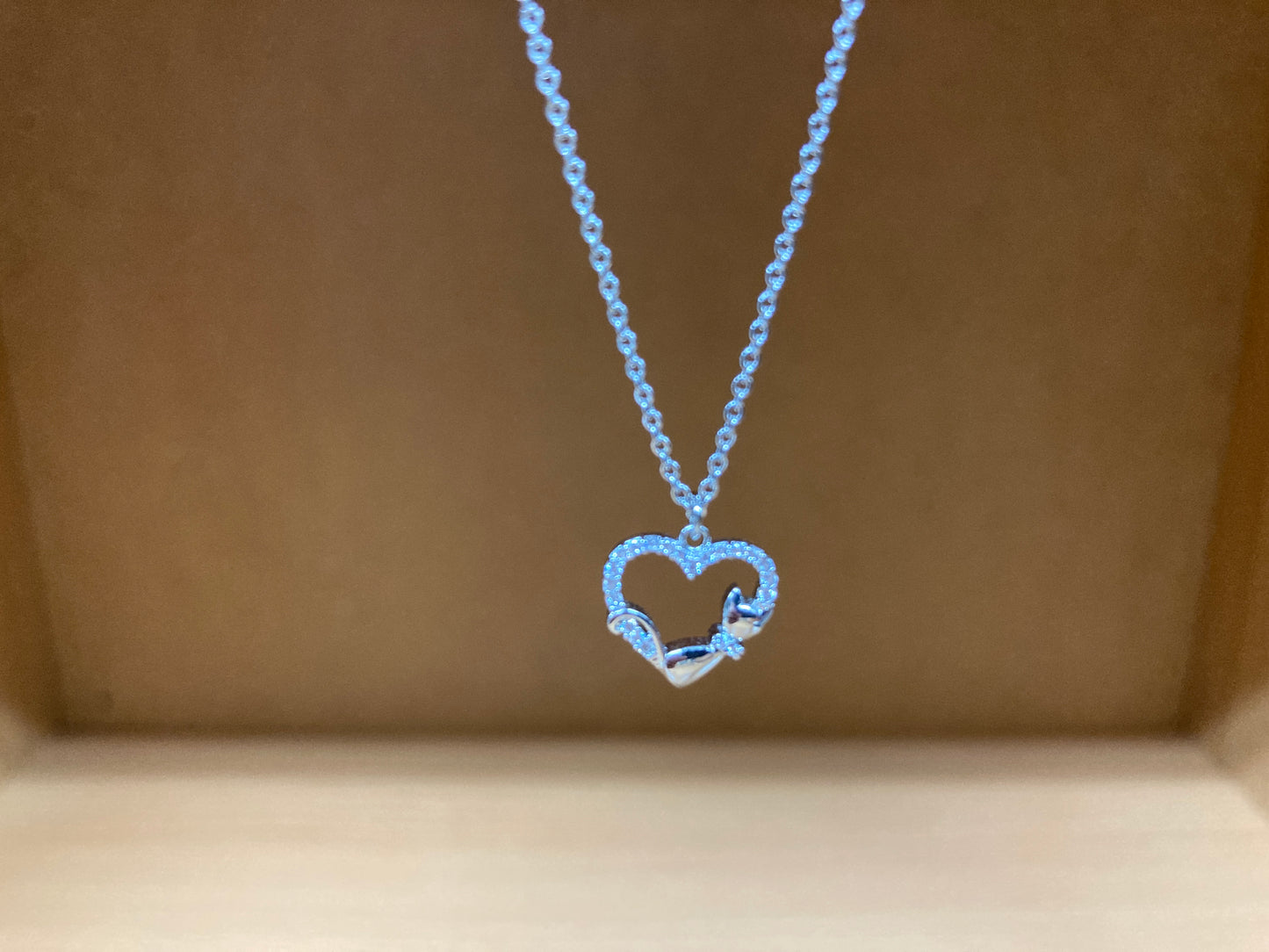 Tiny Treasures Seoul - Heart & Cat Necklace (Silver) 2