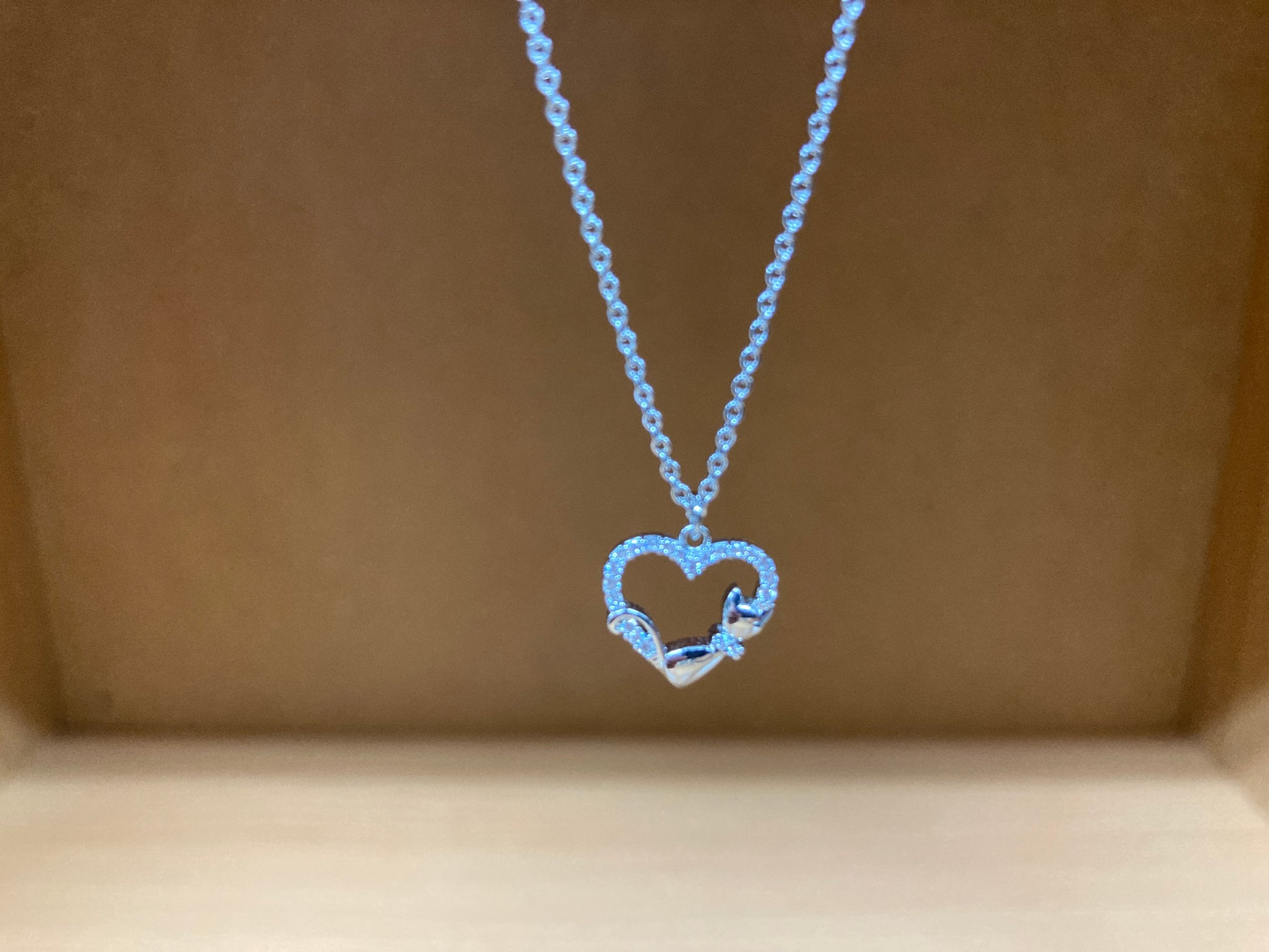 Tiny Treasures Seoul - Heart & Cat Necklace (Silver) 2