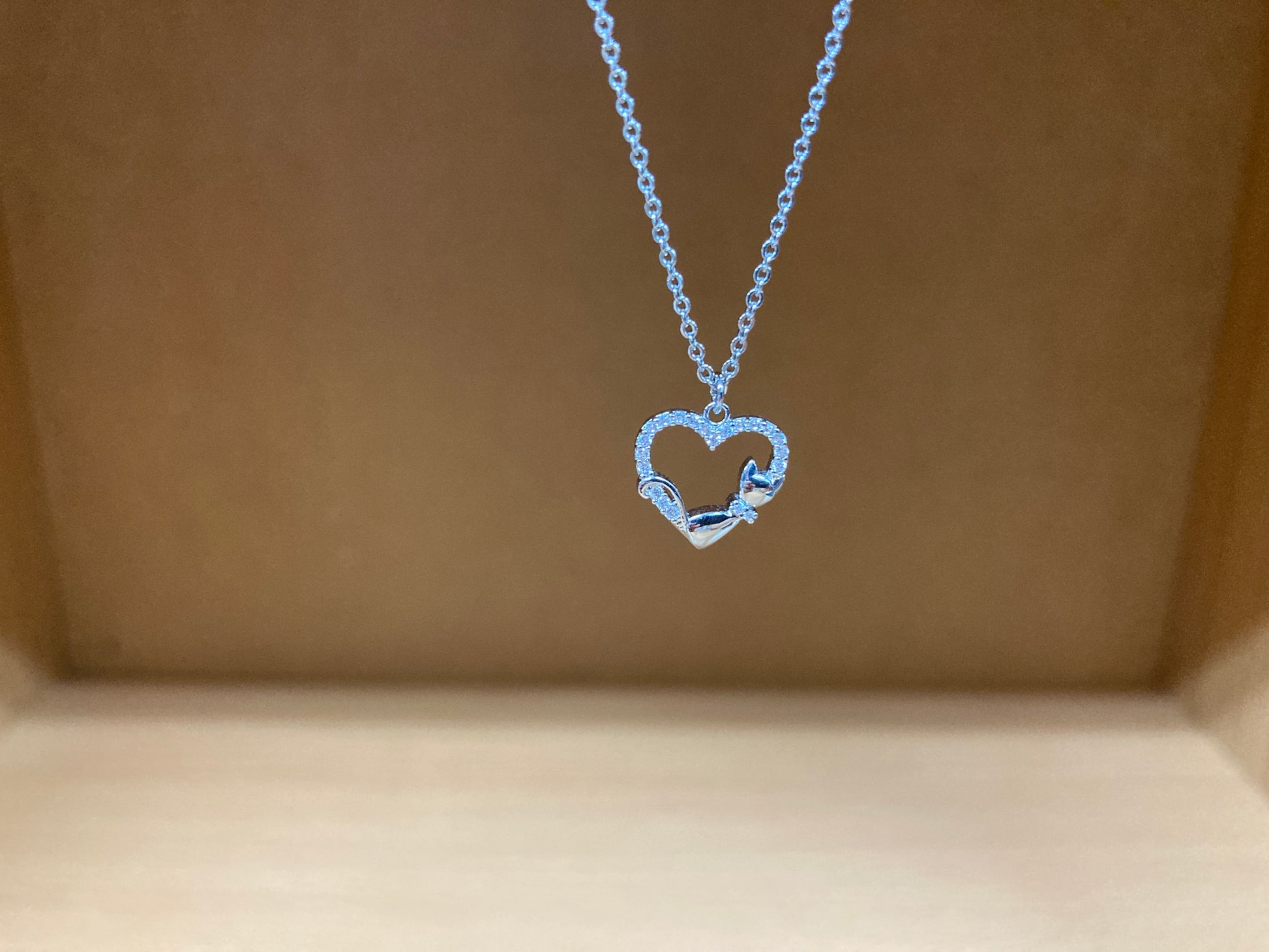 Tiny Treasures Seoul - Heart & Cat Necklace (Silver) 4