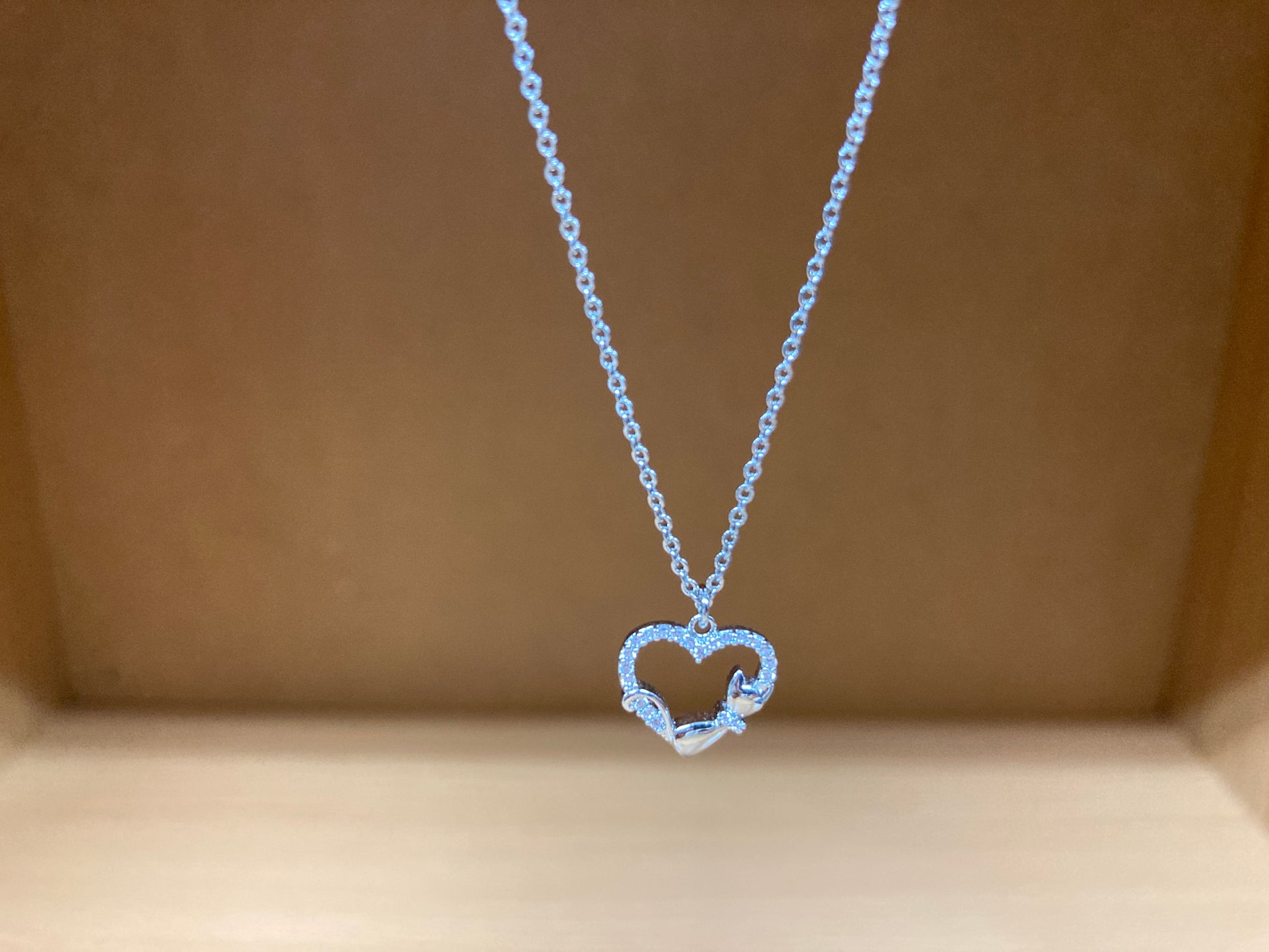 Tiny Treasures Seoul - Heart & Cat Necklace (Silver) 6