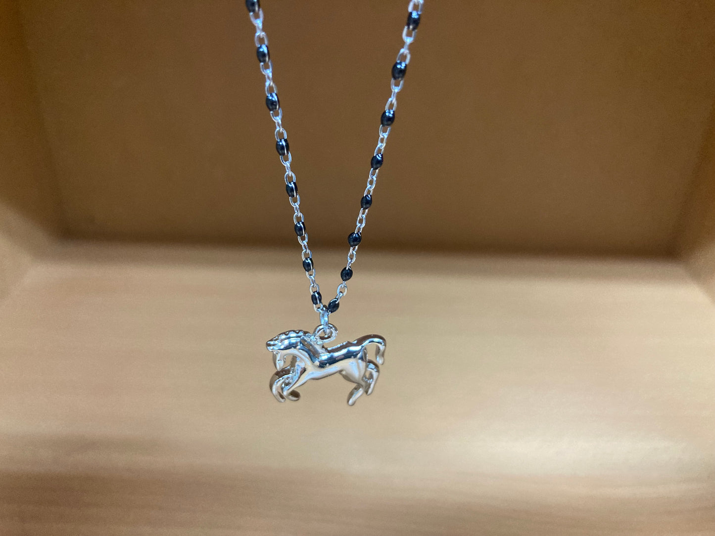 Tiny Treasures Seoul - Horse Pendant Dense Beaded Chain Necklace
