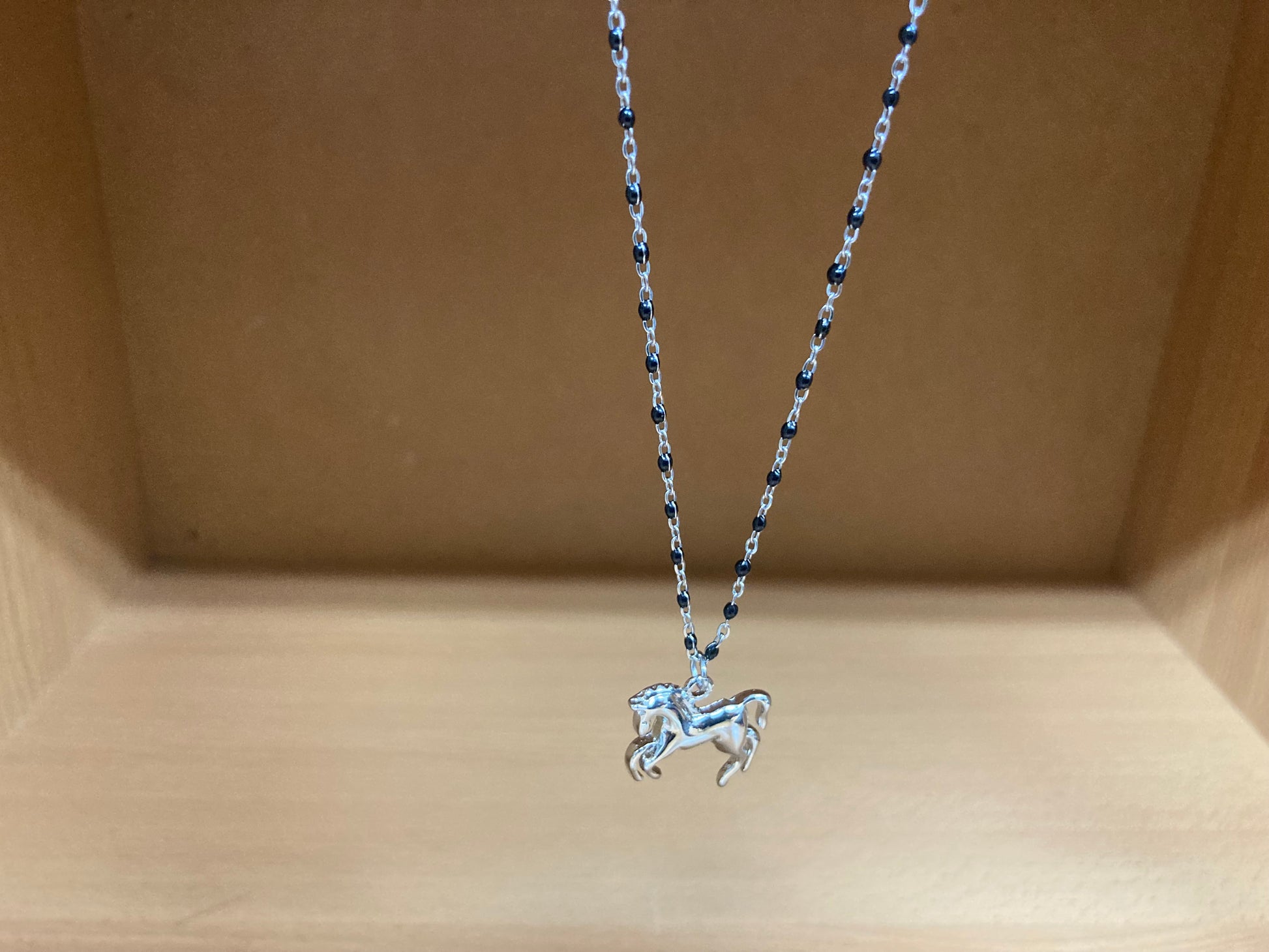 Tiny Treasures Seoul - Horse Pendant Dense Beaded Chain Necklace