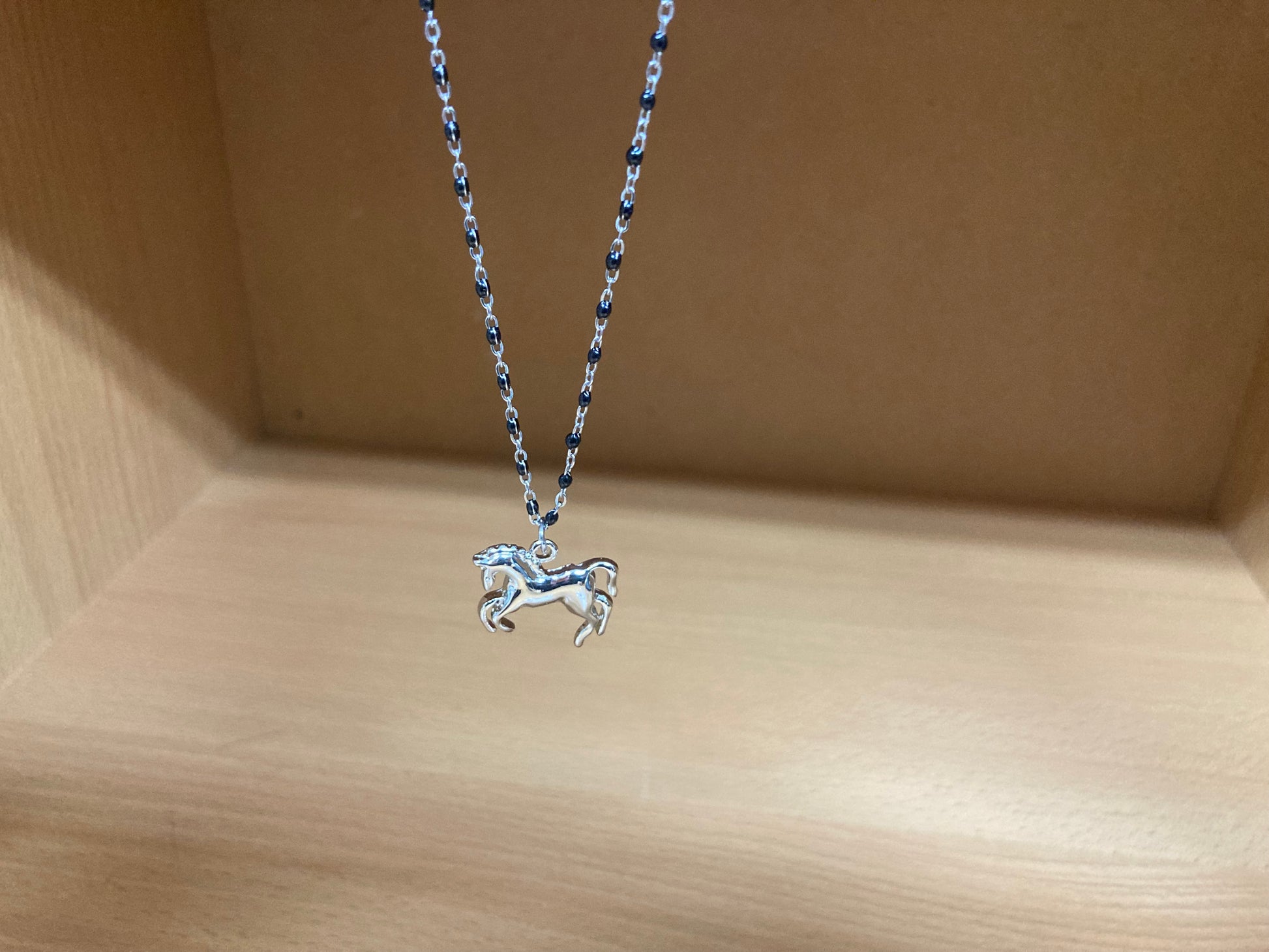 Tiny Treasures Seoul - Horse Pendant Dense Beaded Chain Necklace