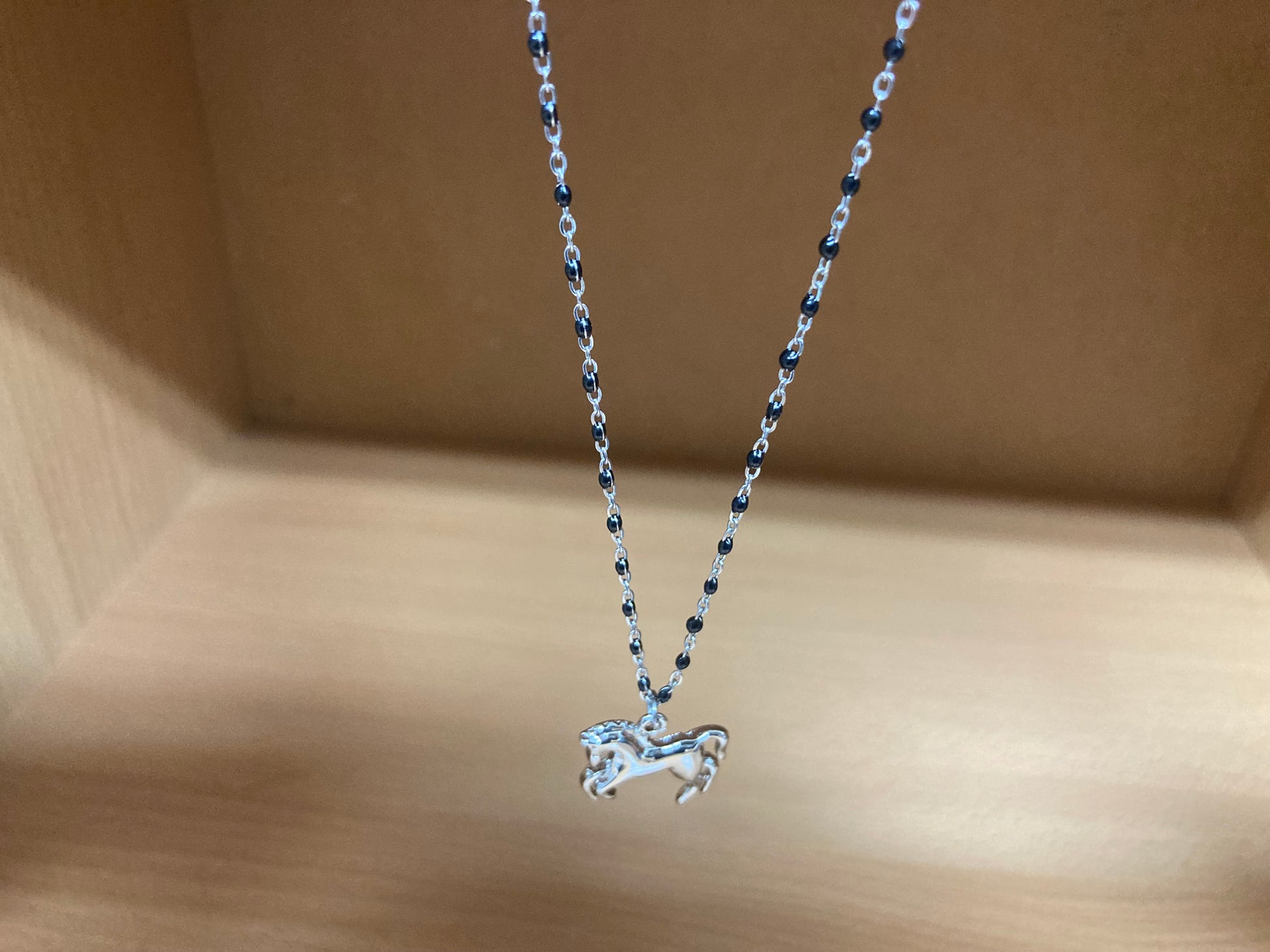 Tiny Treasures Seoul - Horse Pendant Dense Beaded Chain Necklace