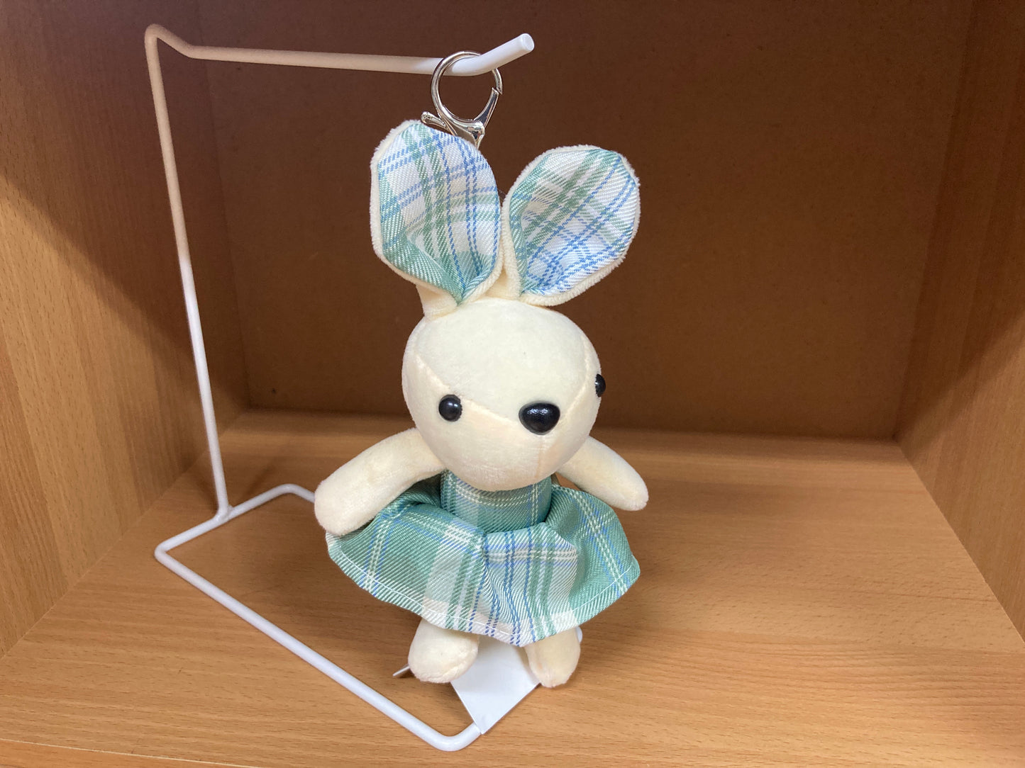 Tiny Treasures Seoul - Mint Plaid Bunny Plush Bag Charm