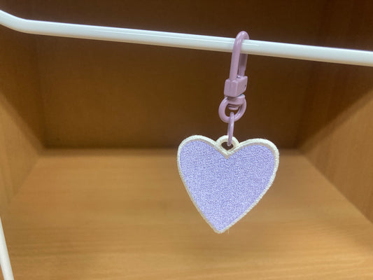 Tiny Treasures Seoul - Lavender Embroidered Heart Bag Charm 2