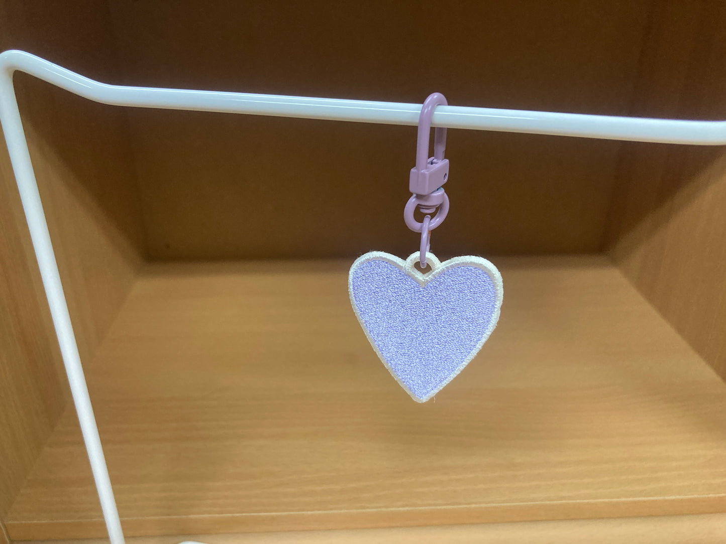 Tiny Treasures Seoul - Lavender Embroidered Heart Bag Charm 3