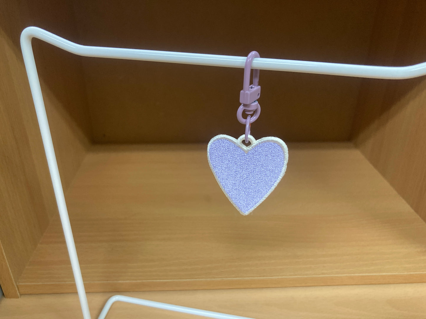 Tiny Treasures Seoul - Lavender Embroidered Heart Bag Charm 6