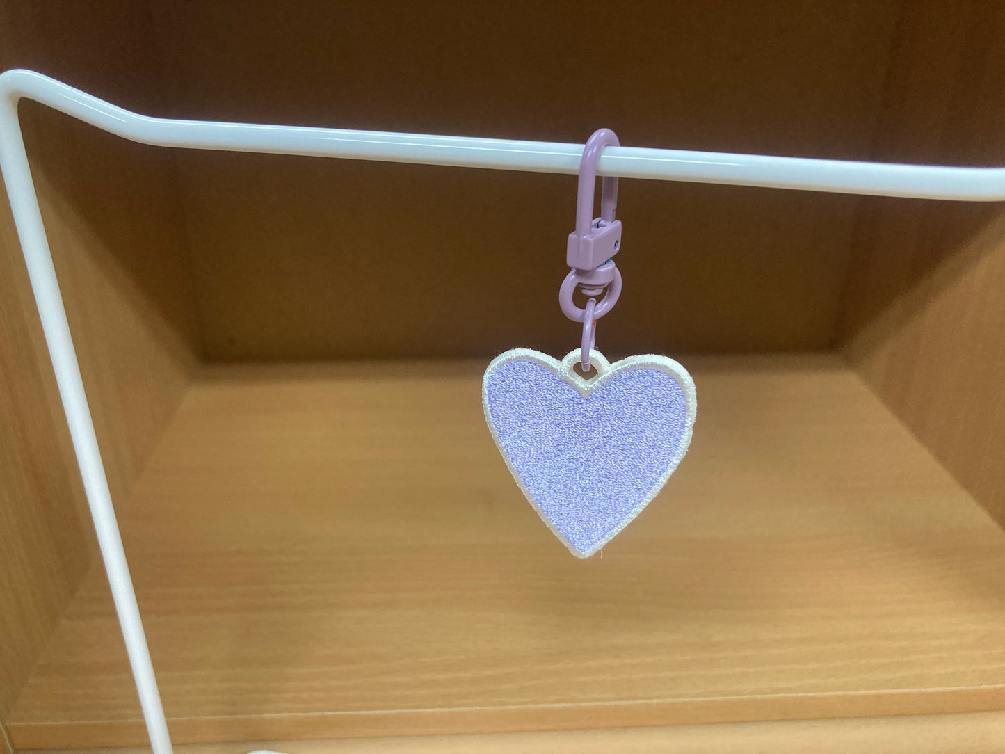 Tiny Treasures Seoul - Lavender Embroidered Heart Bag Charm 7