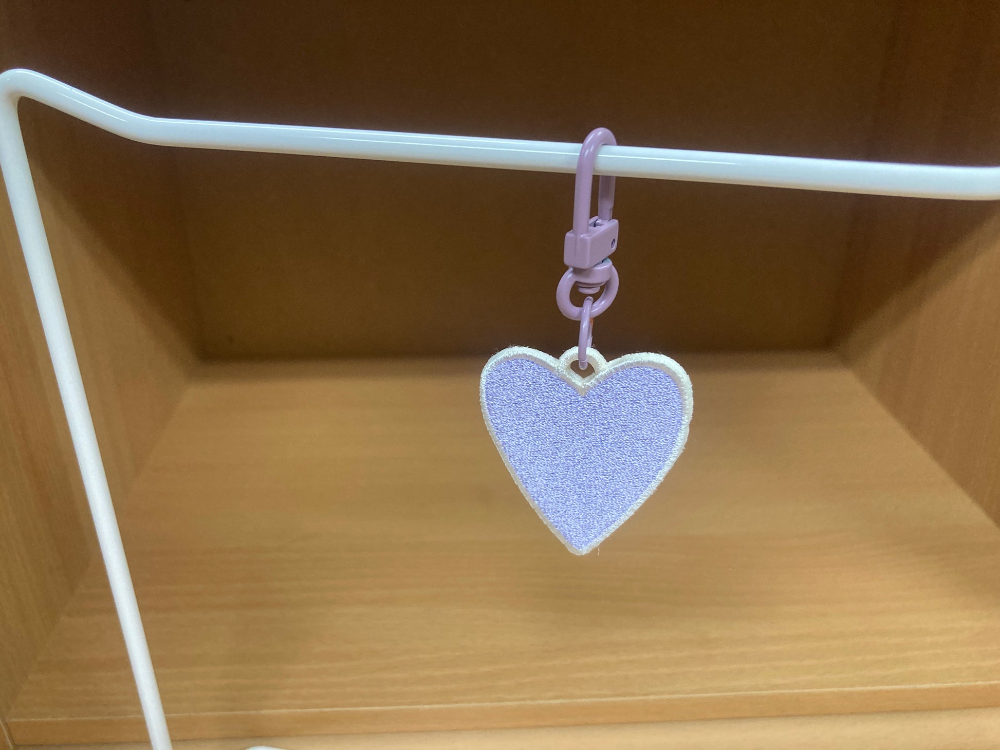 Tiny Treasures Seoul - Lavender Embroidered Heart Bag Charm 7