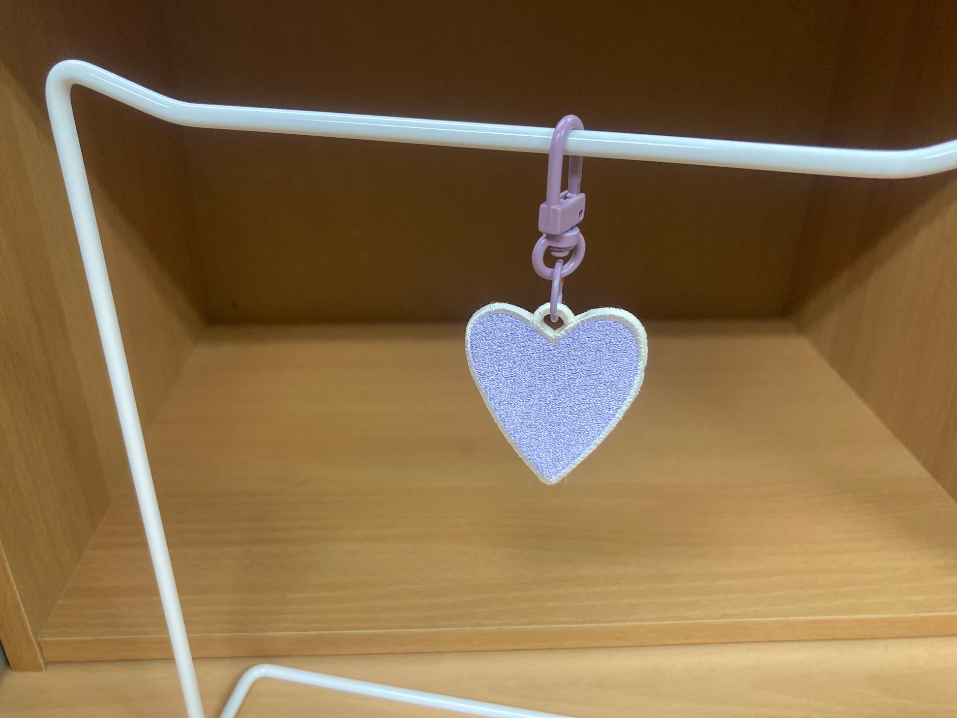 Tiny Treasures Seoul - Lavender Embroidered Heart Bag Charm 8