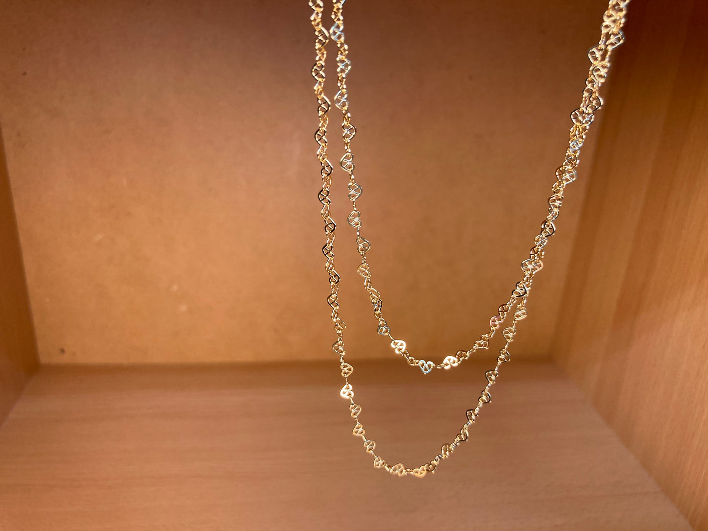 Tiny Treasures Seoul - Layered Heart Link Gold Necklace