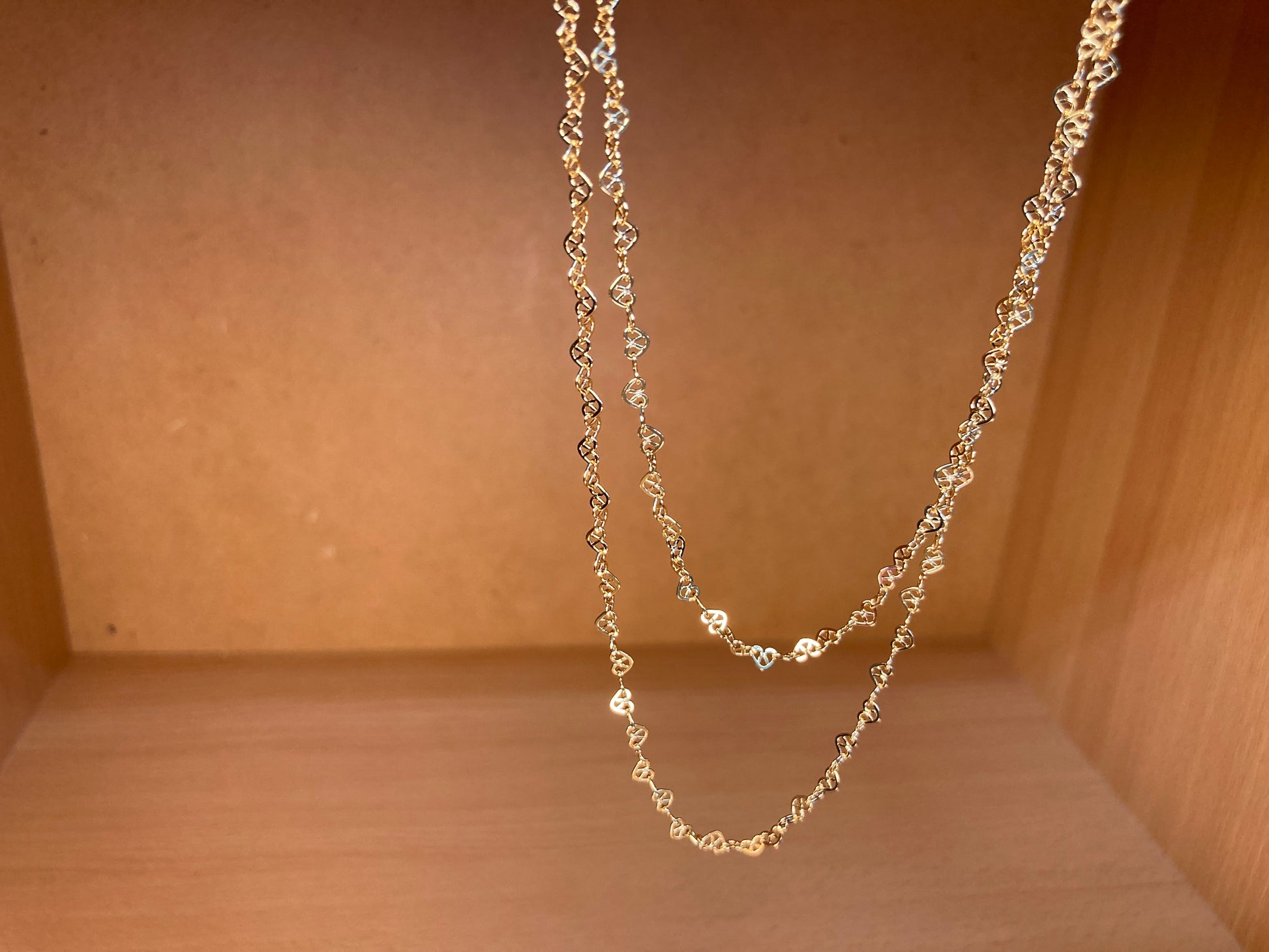 Tiny Treasures Seoul - Layered Heart Link Gold Necklace