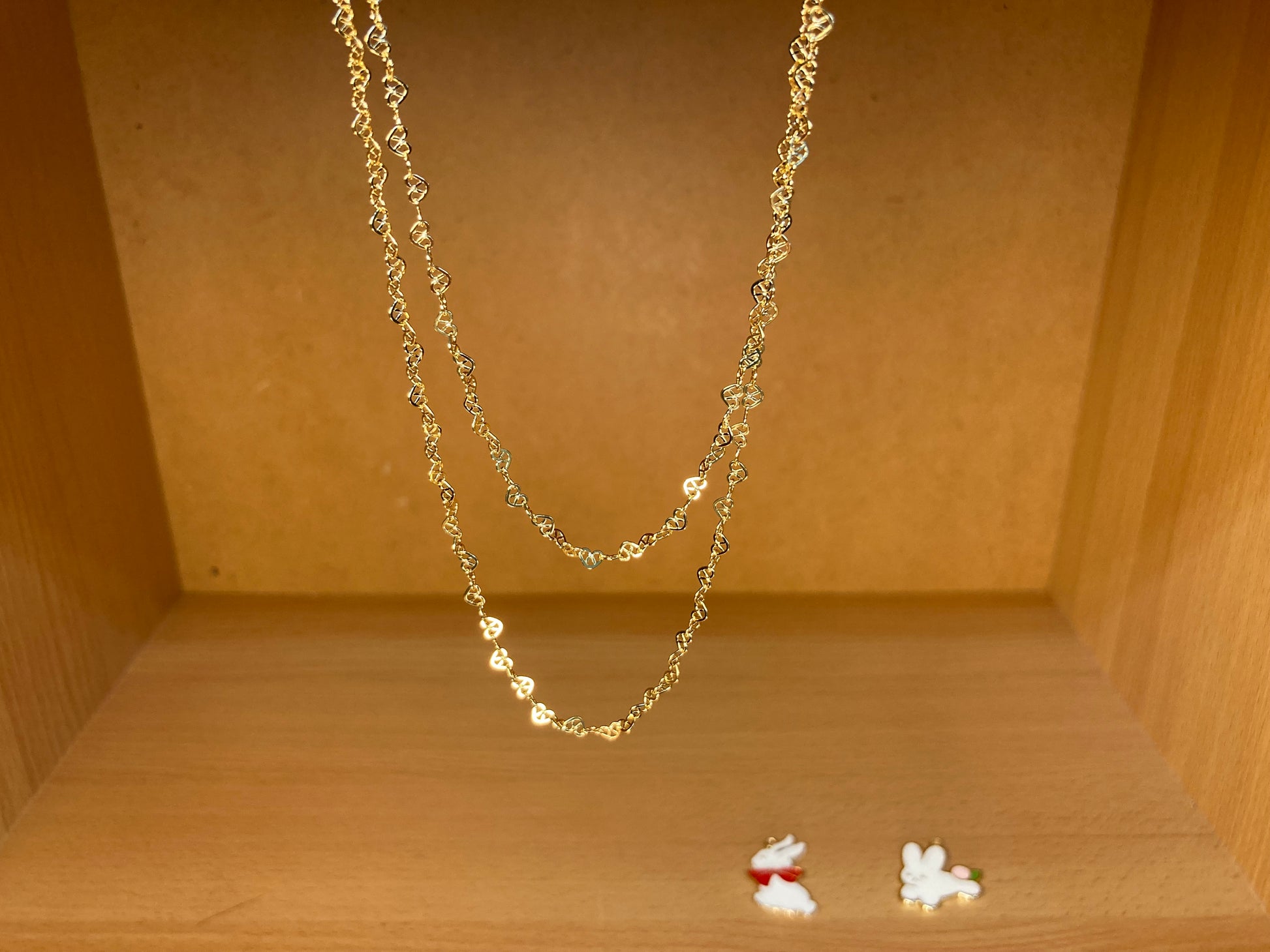 Tiny Treasures Seoul - Layered Heart Link Gold Necklace
