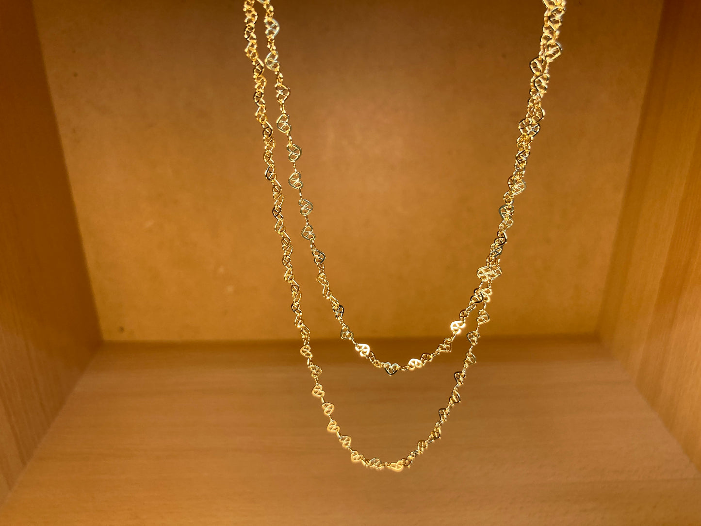 Tiny Treasures Seoul - Layered Heart Link Gold Necklace