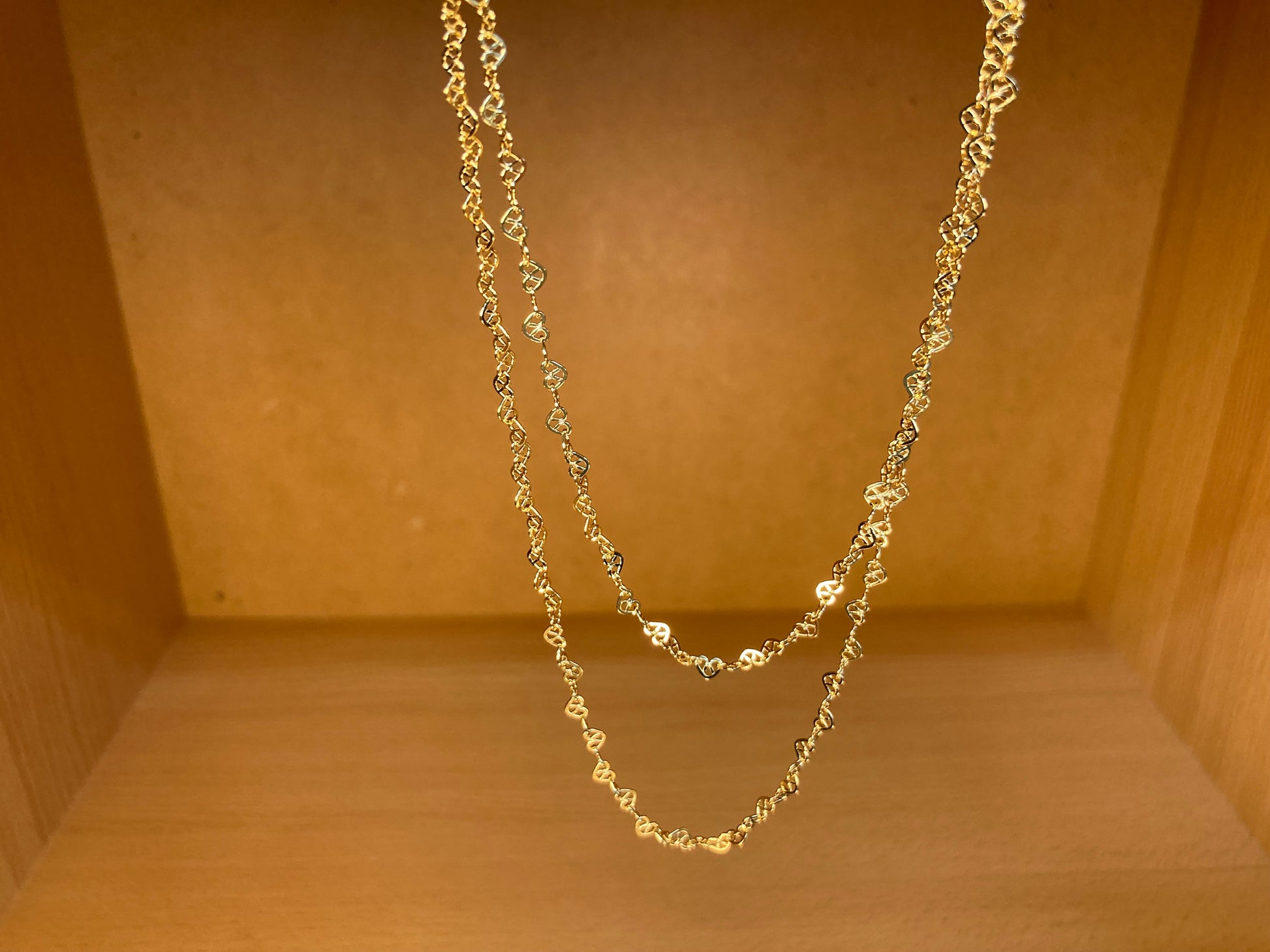 Tiny Treasures Seoul - Layered Heart Link Gold Necklace