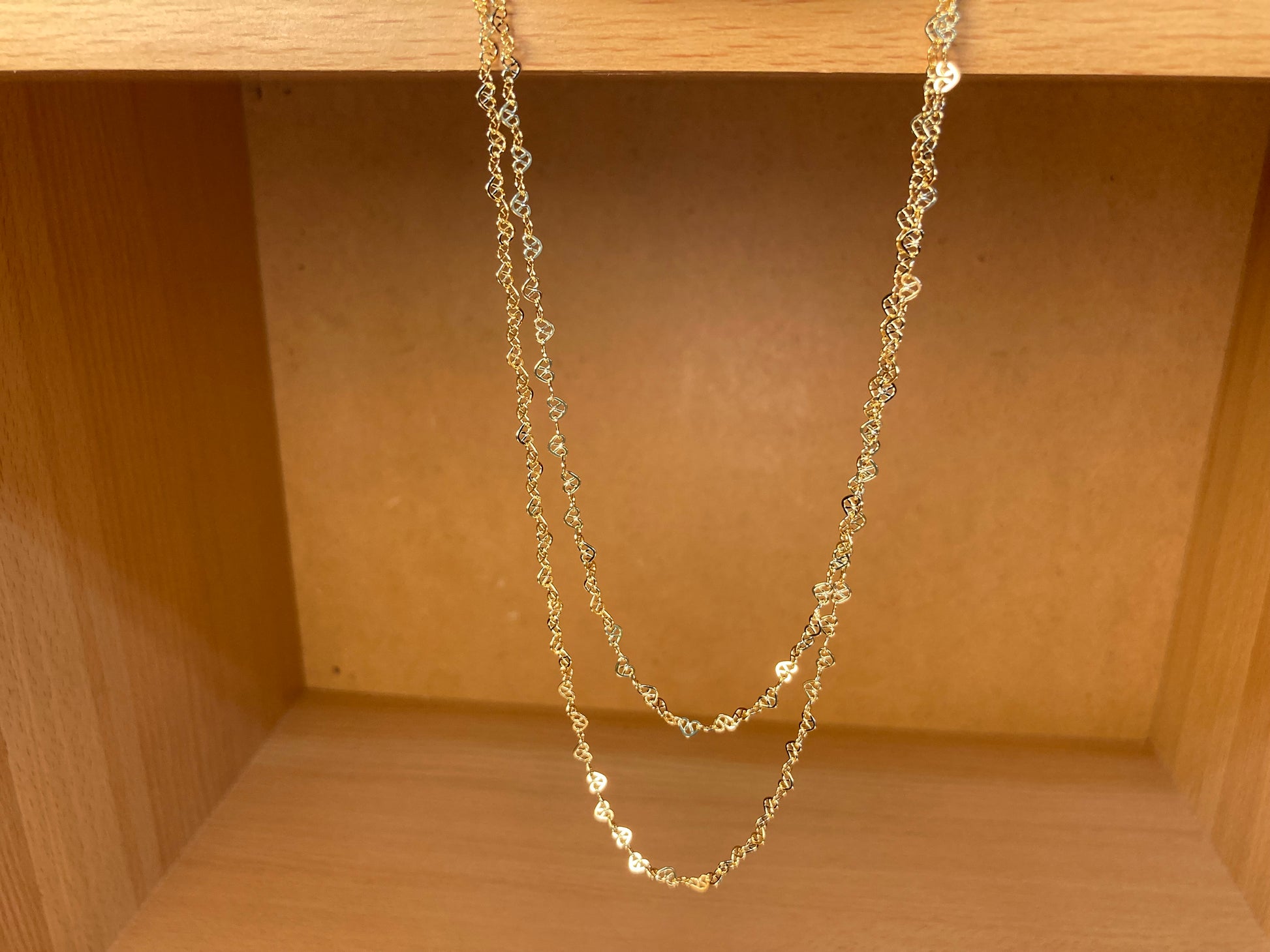 Tiny Treasures Seoul - Layered Heart Link Gold Necklace
