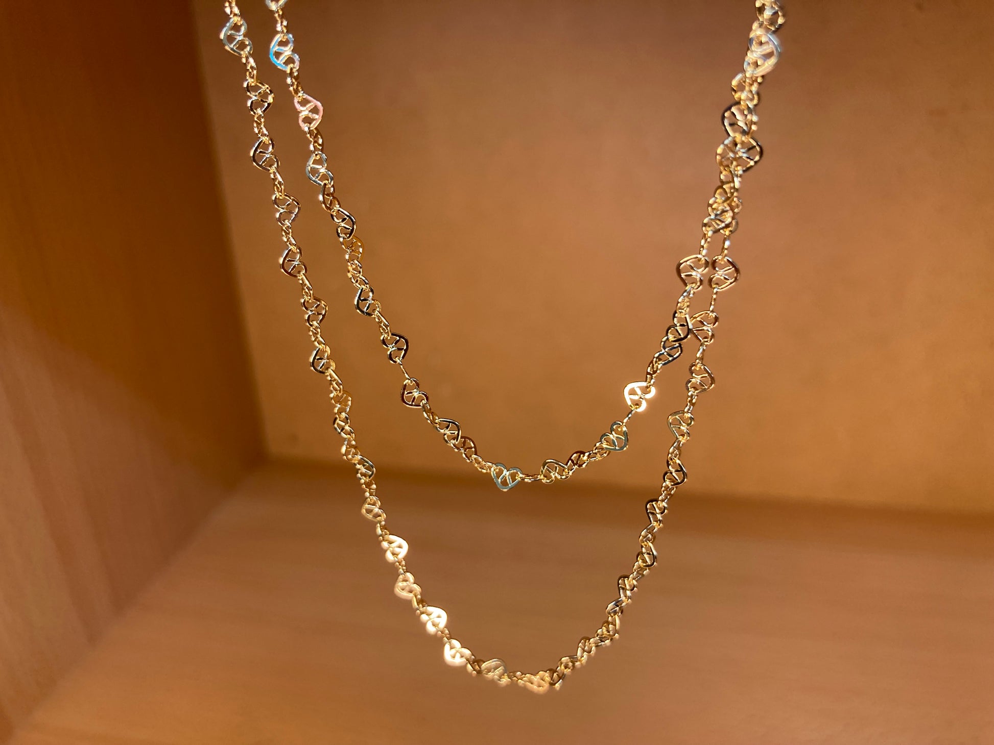 Tiny Treasures Seoul - Layered Heart Link Gold Necklace