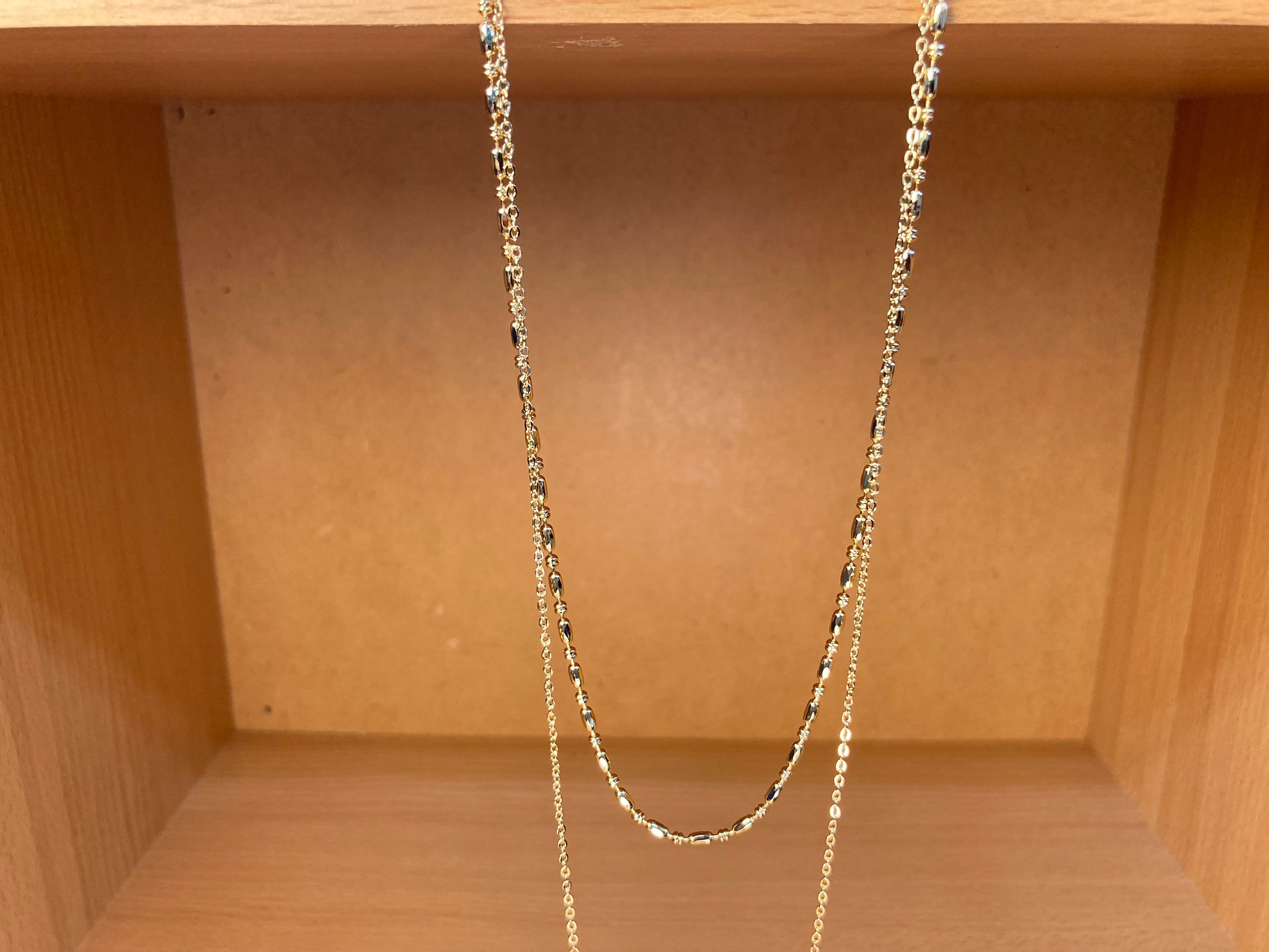 Tiny Treasures Seoul - Layered Textured Chain Necklace