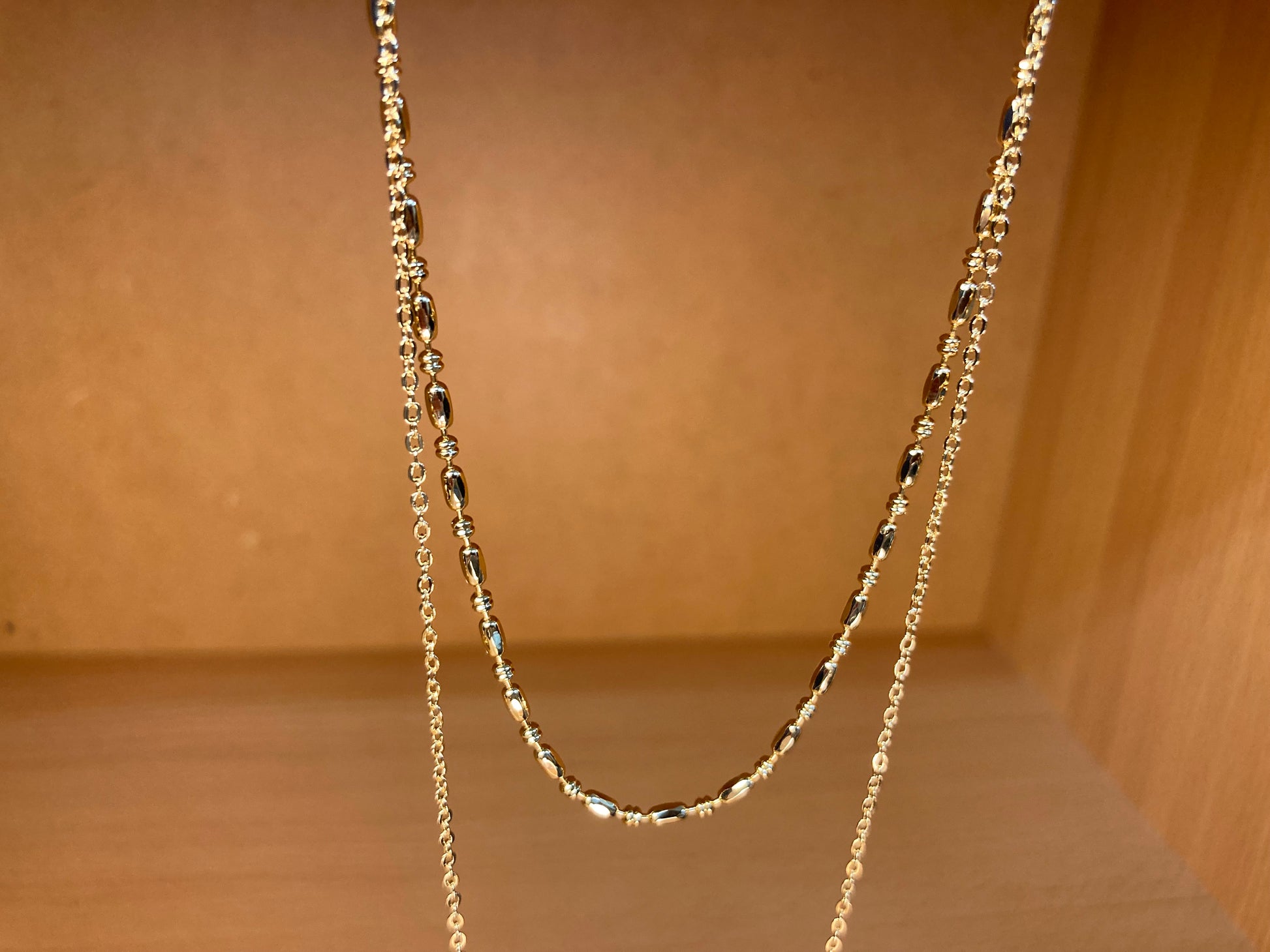 Tiny Treasures Seoul - Layered Textured Chain Necklace