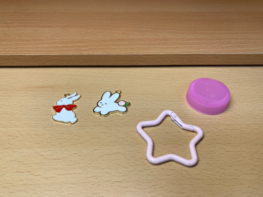 Light Pink Star Shape Holder Key Ring