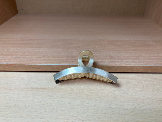 Tiny Treasures Seoul - Loop Arc Hair Claw Clip (Gold) Front View