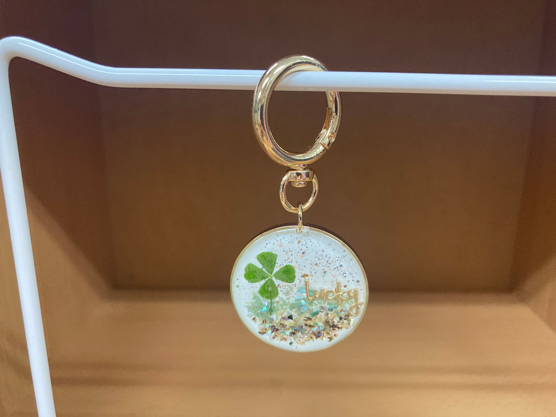 Tiny Treasures Seoul - Lucky Clover Glitter Bag Charm 4