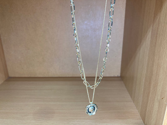 Medallion Layered Choker Necklace