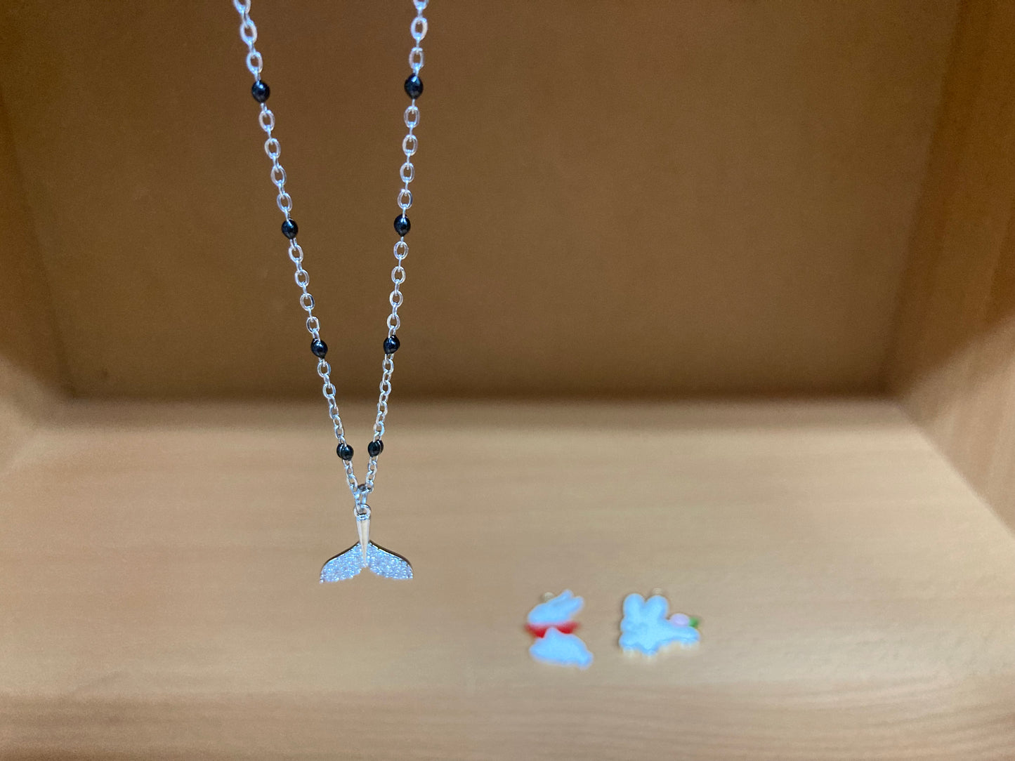 Tiny Treasures Seoul - Mermaid Tail Pendant Beaded Chain Necklace