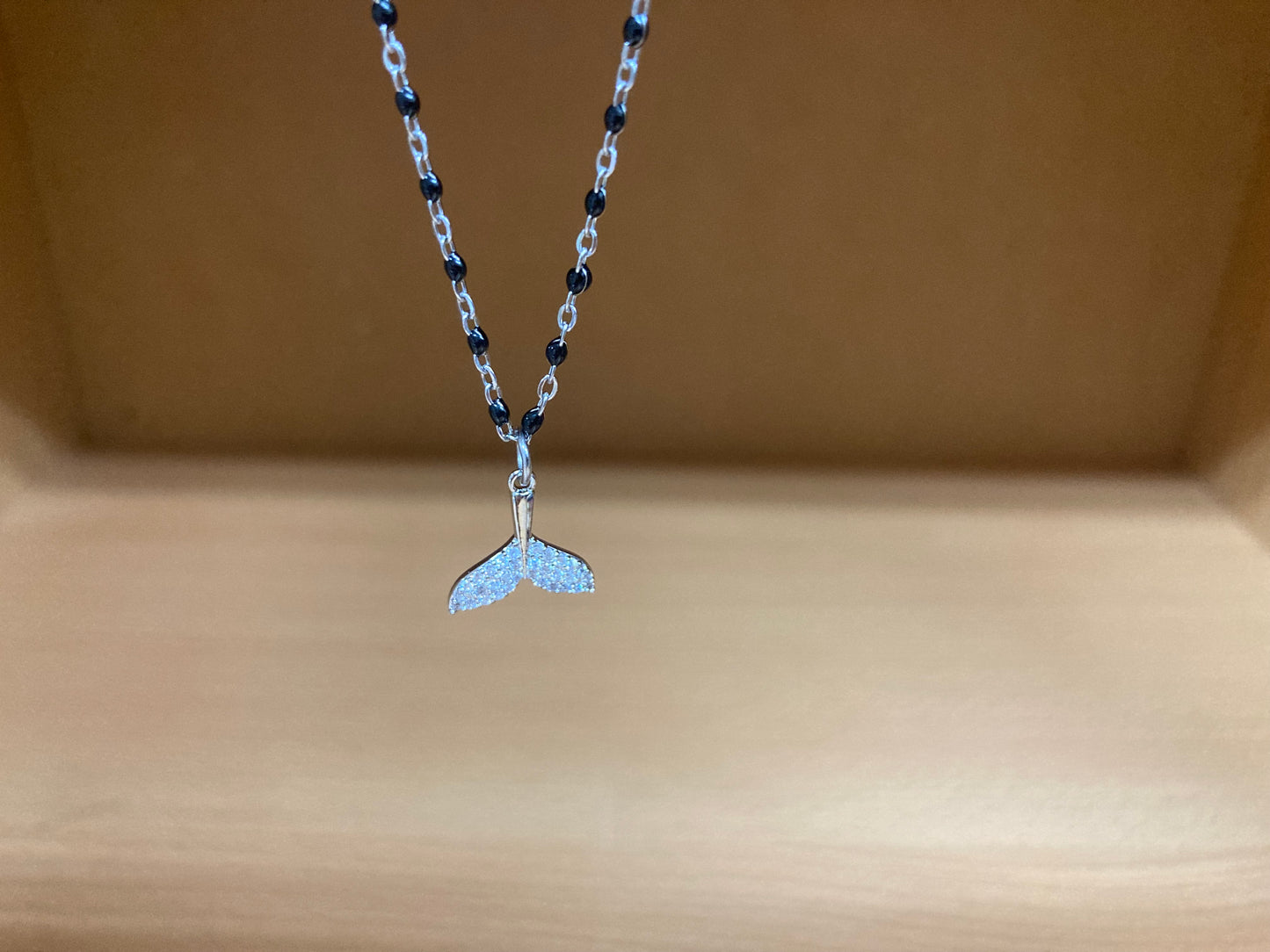 Tiny Treasures Seoul - Mermaid Tail Pendant Dense Beaded Chain Necklace