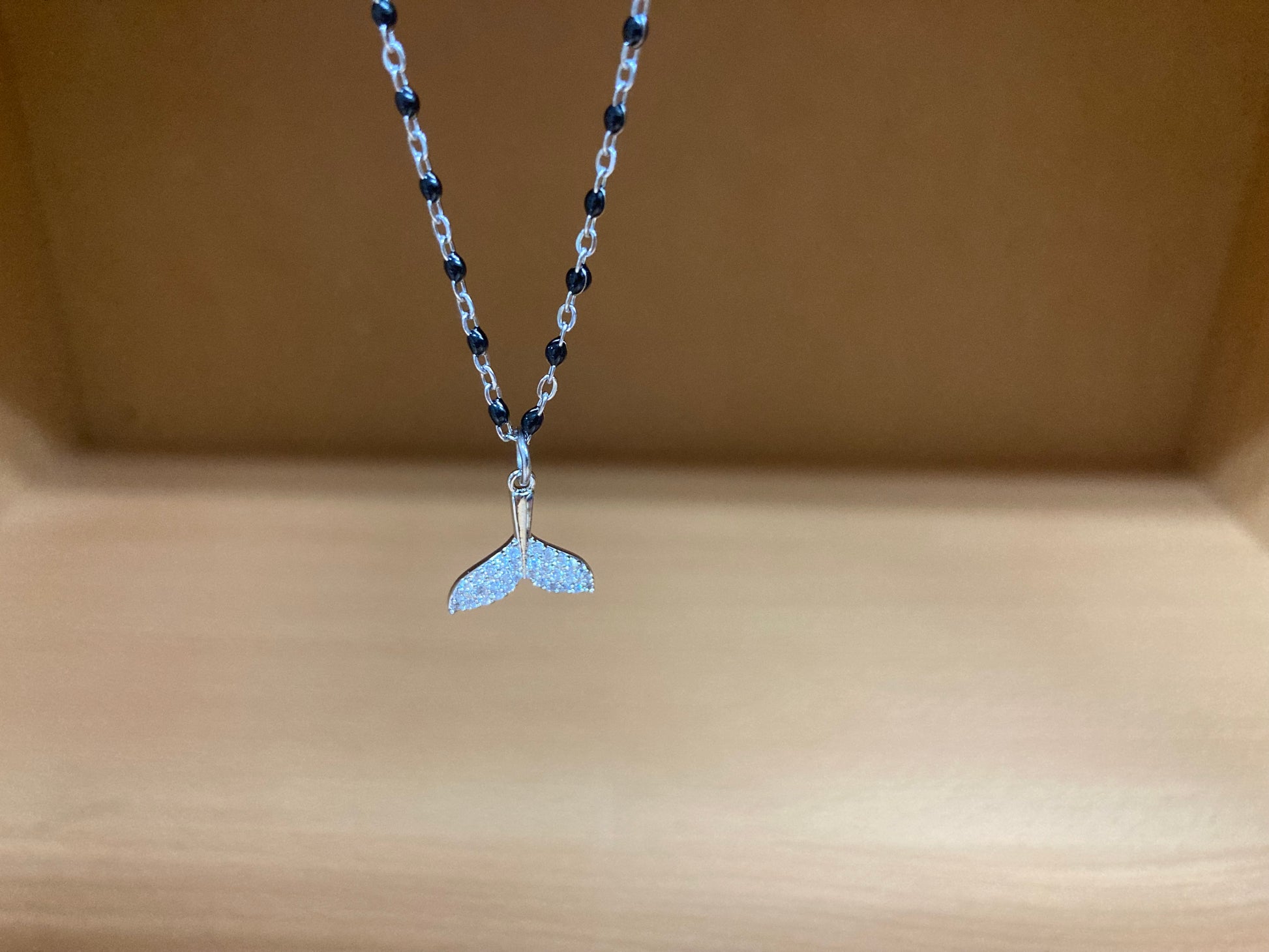 Tiny Treasures Seoul - Mermaid Tail Pendant Dense Beaded Chain Necklace