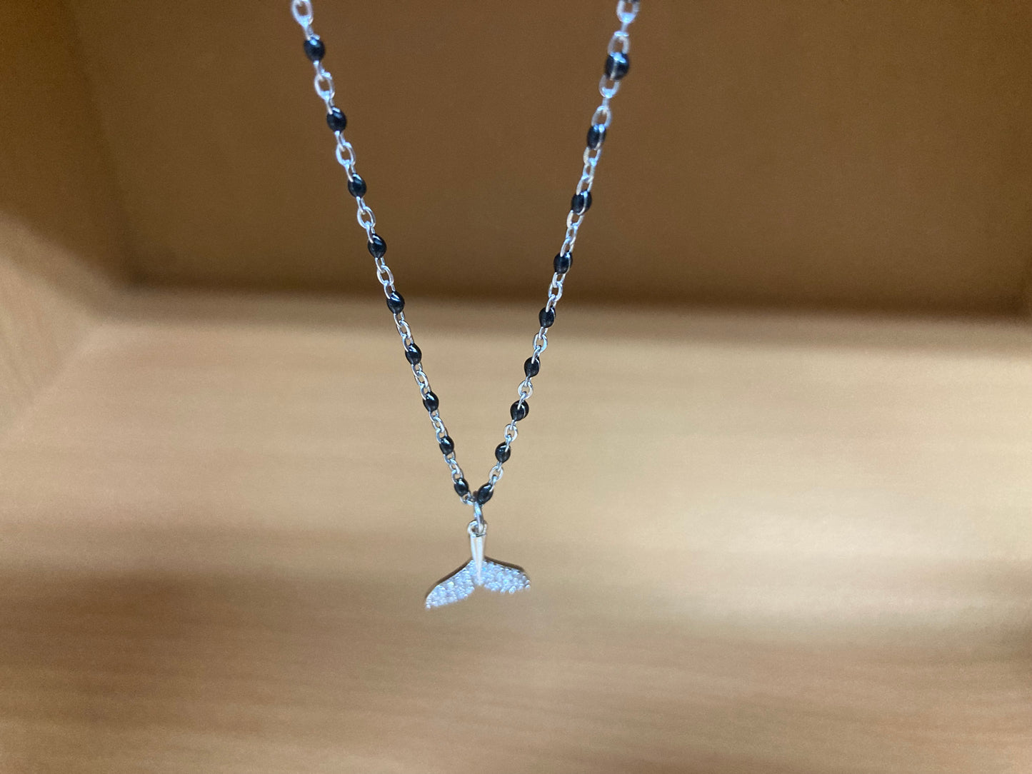 Tiny Treasures Seoul - Mermaid Tail Pendant Dense Beaded Chain Necklace