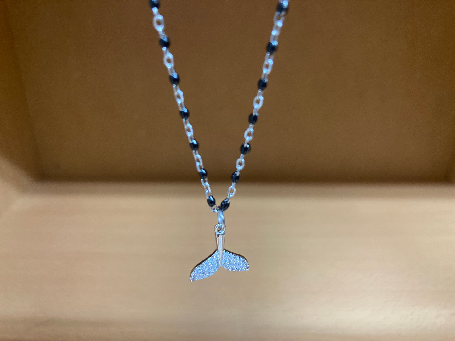 Tiny Treasures Seoul - Mermaid Tail Pendant Dense Beaded Chain Necklace