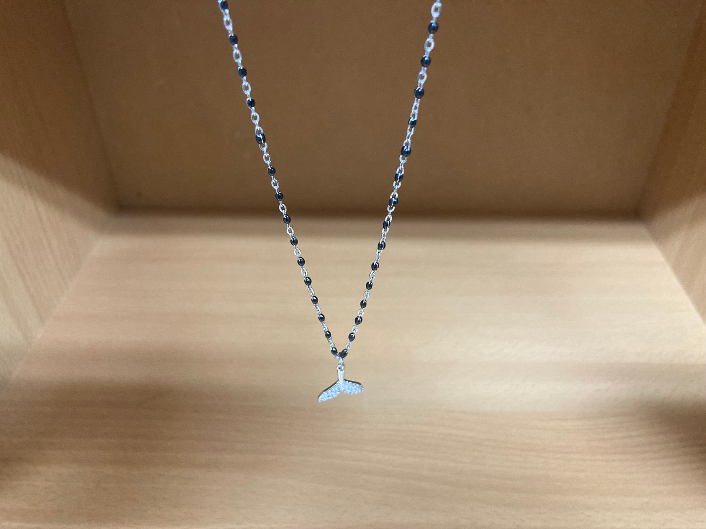 Tiny Treasures Seoul - Mermaid Tail Pendant Dense Beaded Chain Necklace