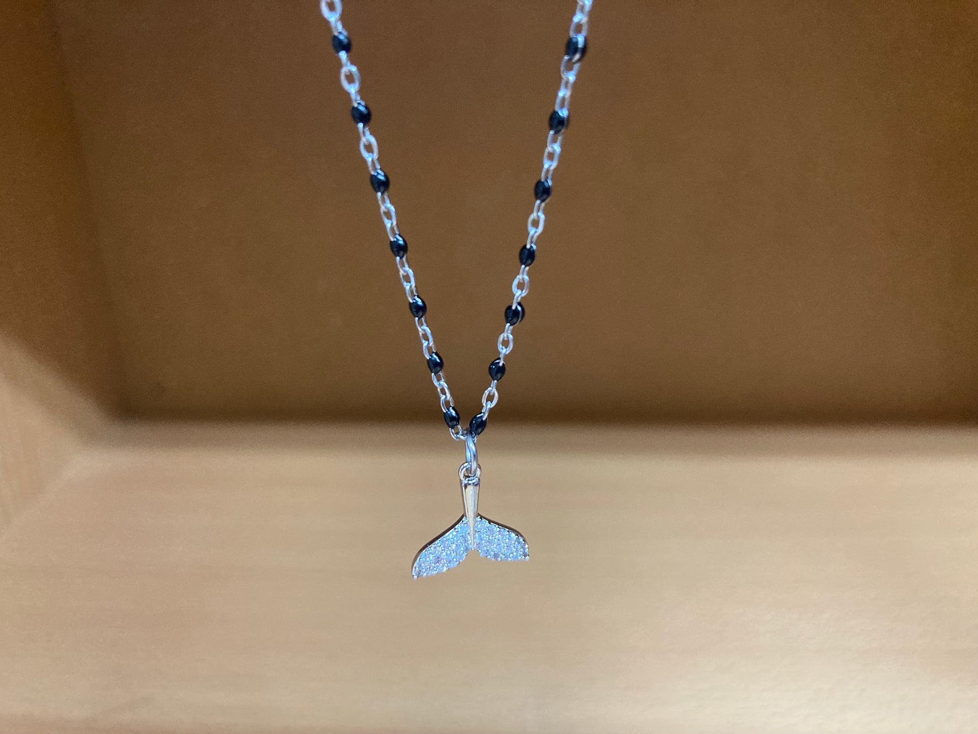Tiny Treasures Seoul - Mermaid Tail Pendant Dense Beaded Chain Necklace