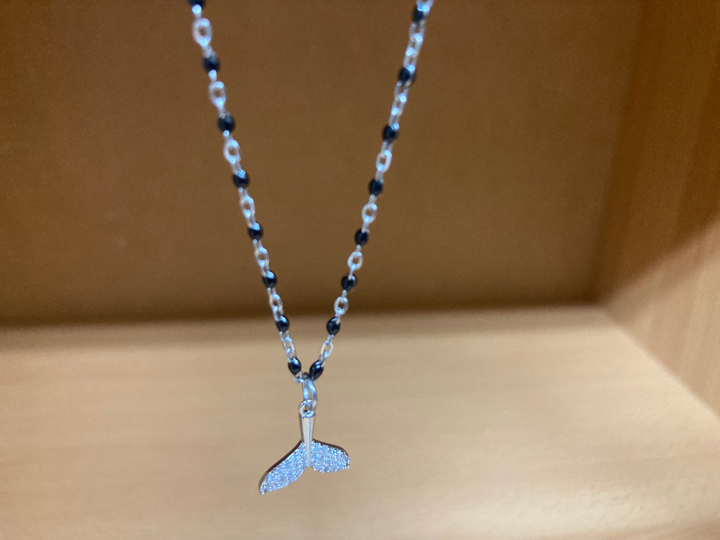 Tiny Treasures Seoul - Mermaid Tail Pendant Dense Beaded Chain Necklace
