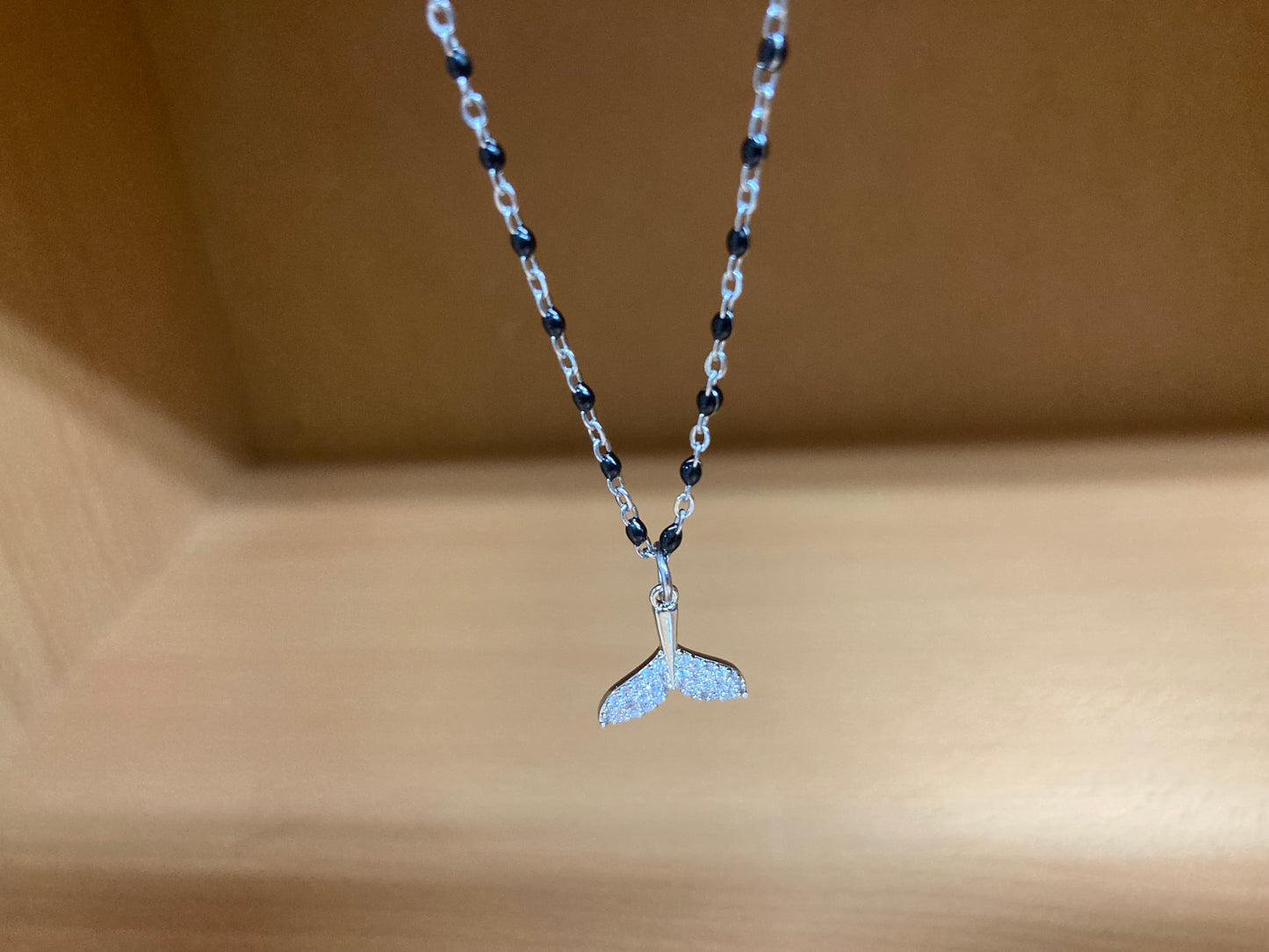 Tiny Treasures Seoul - Mermaid Tail Pendant Dense Beaded Chain Necklace
