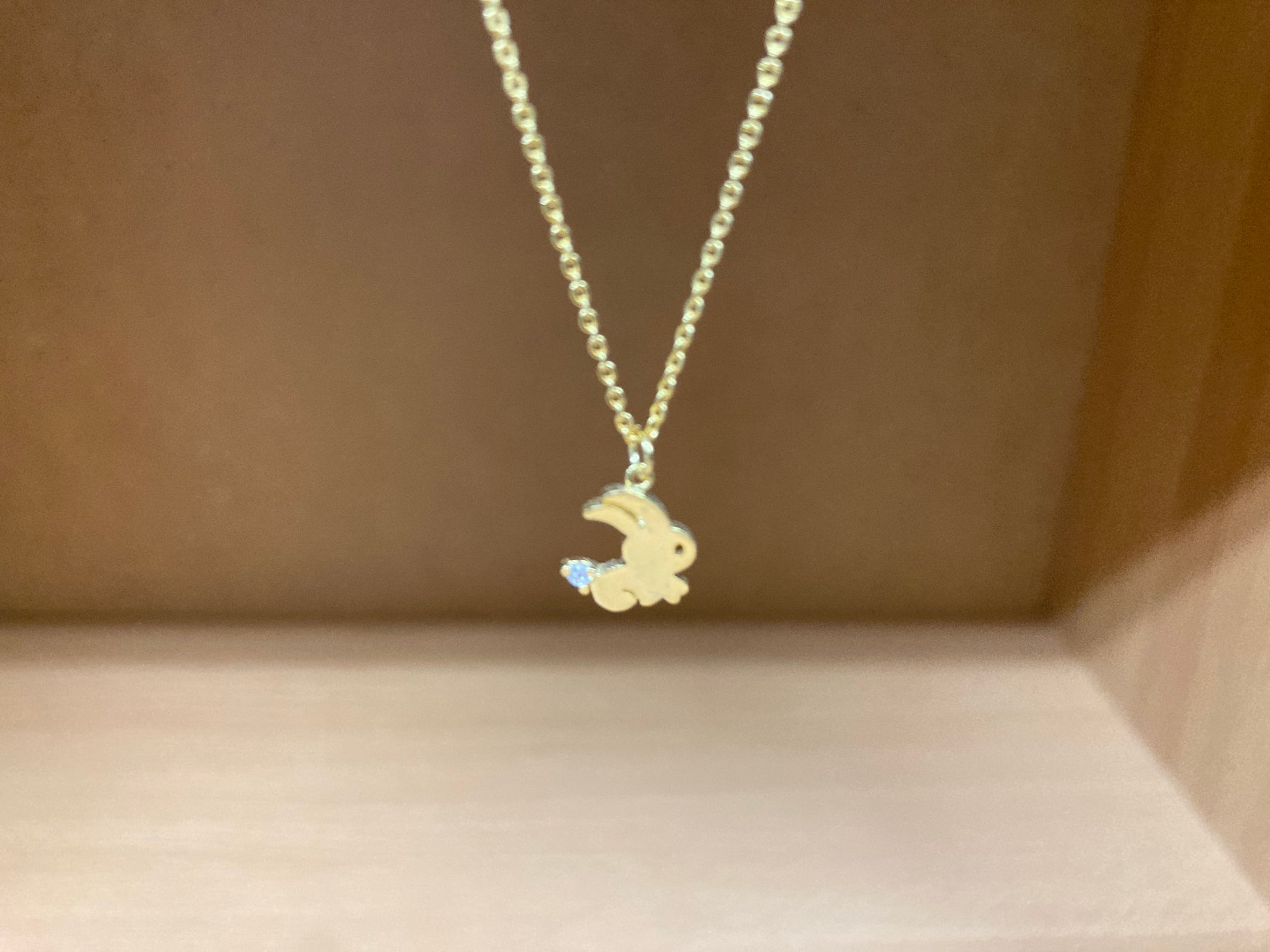 Tiny Treasures Seoul - Mini Bunny Crystal Necklace (Gold) 