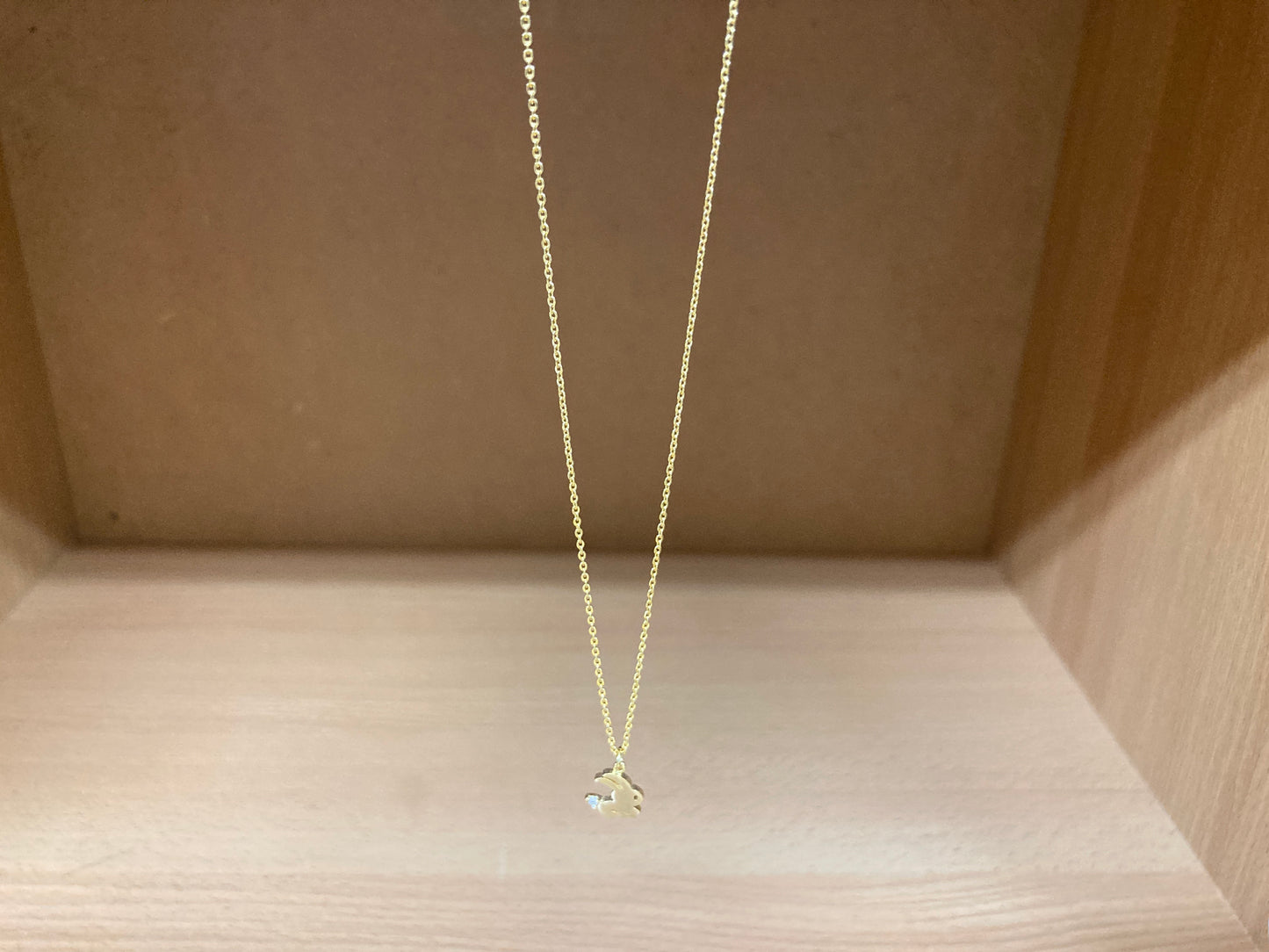 Tiny Treasures Seoul - Mini Bunny Crystal Necklace (Gold) 11