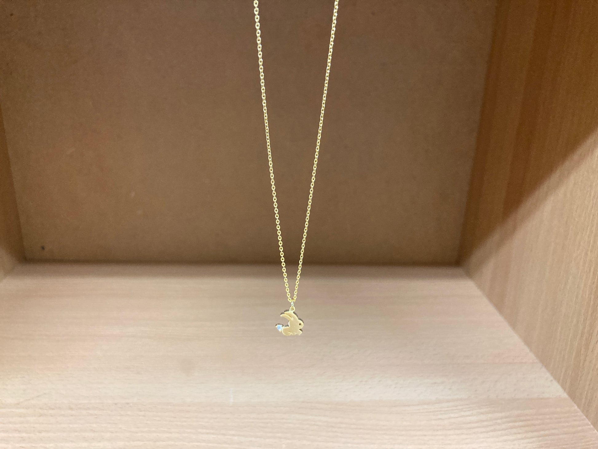Tiny Treasures Seoul - Mini Bunny Crystal Necklace (Gold) 3